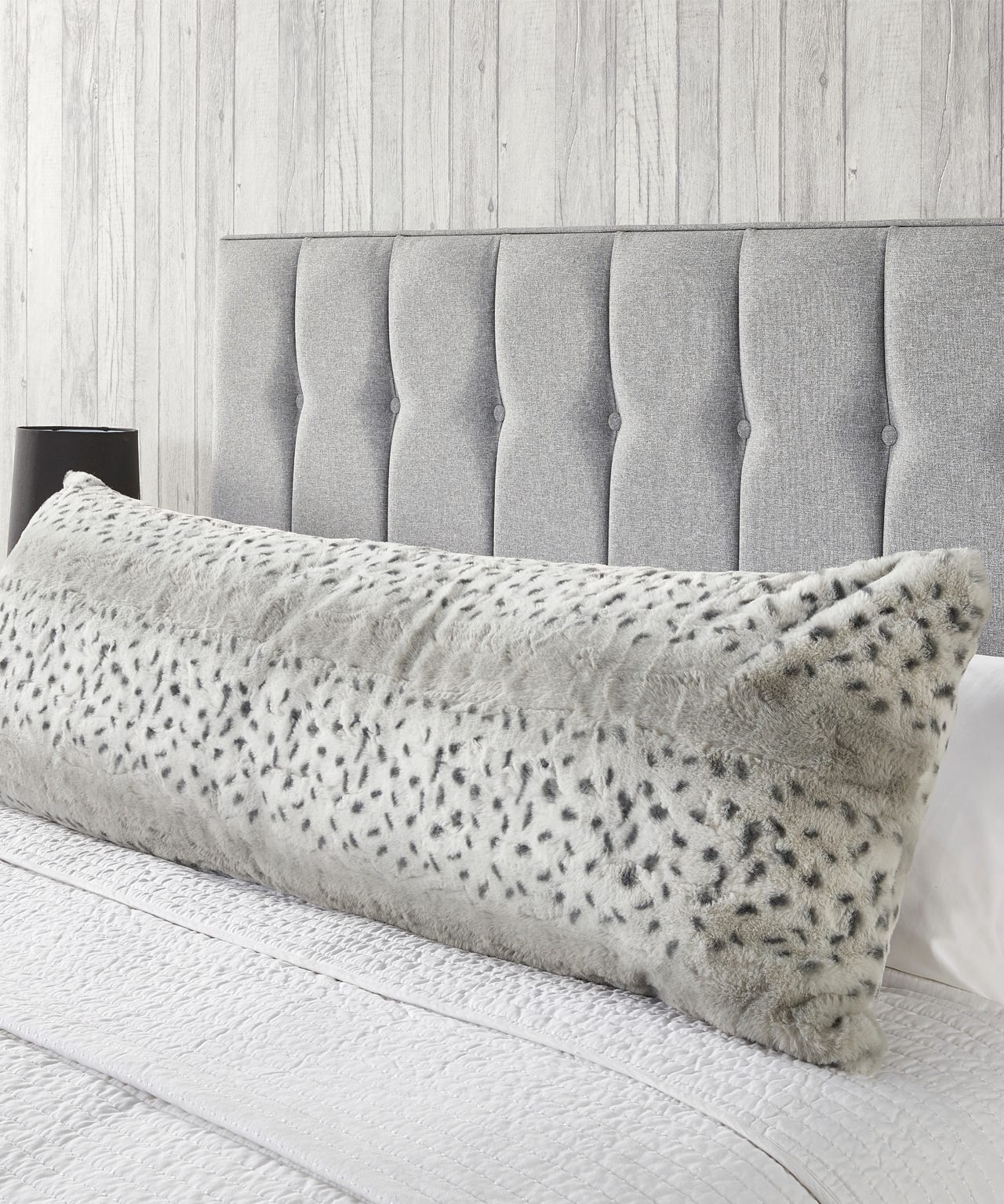 SNOW LEOPARD BOLSTER PILLOW 