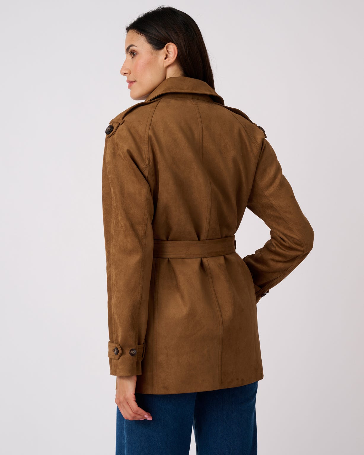 Suedette Trench Coat 