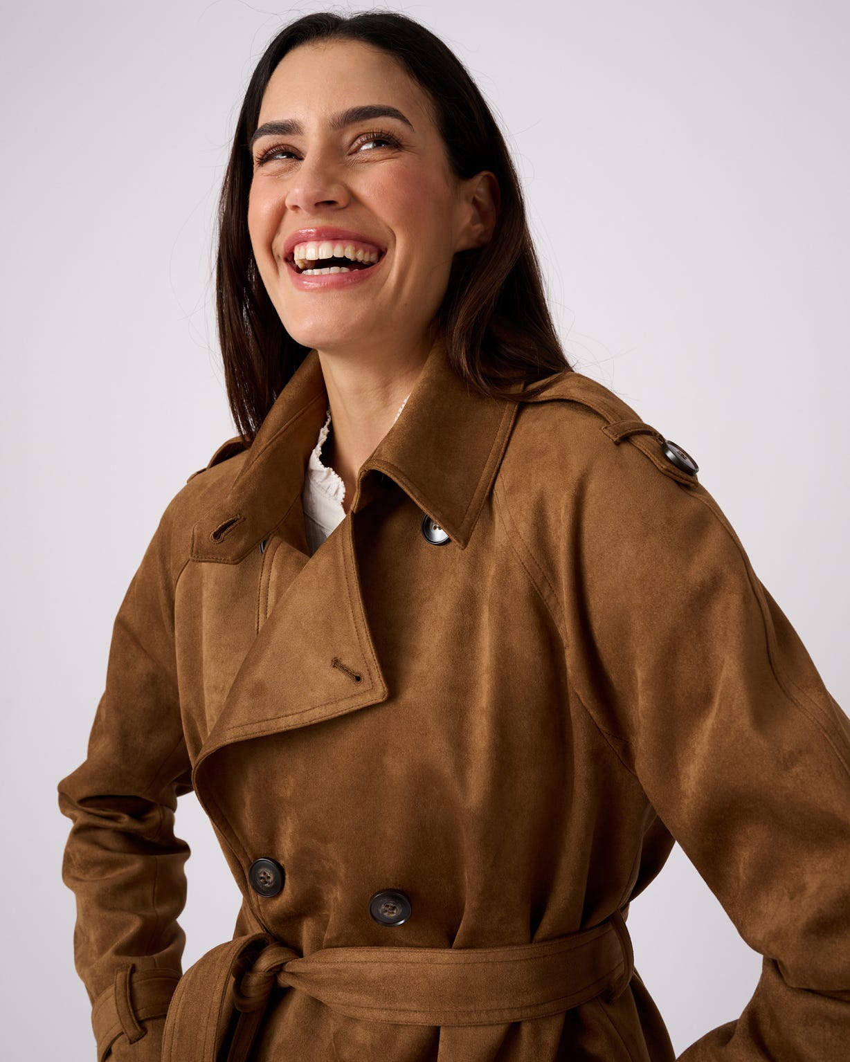 Suedette Trench Coat 