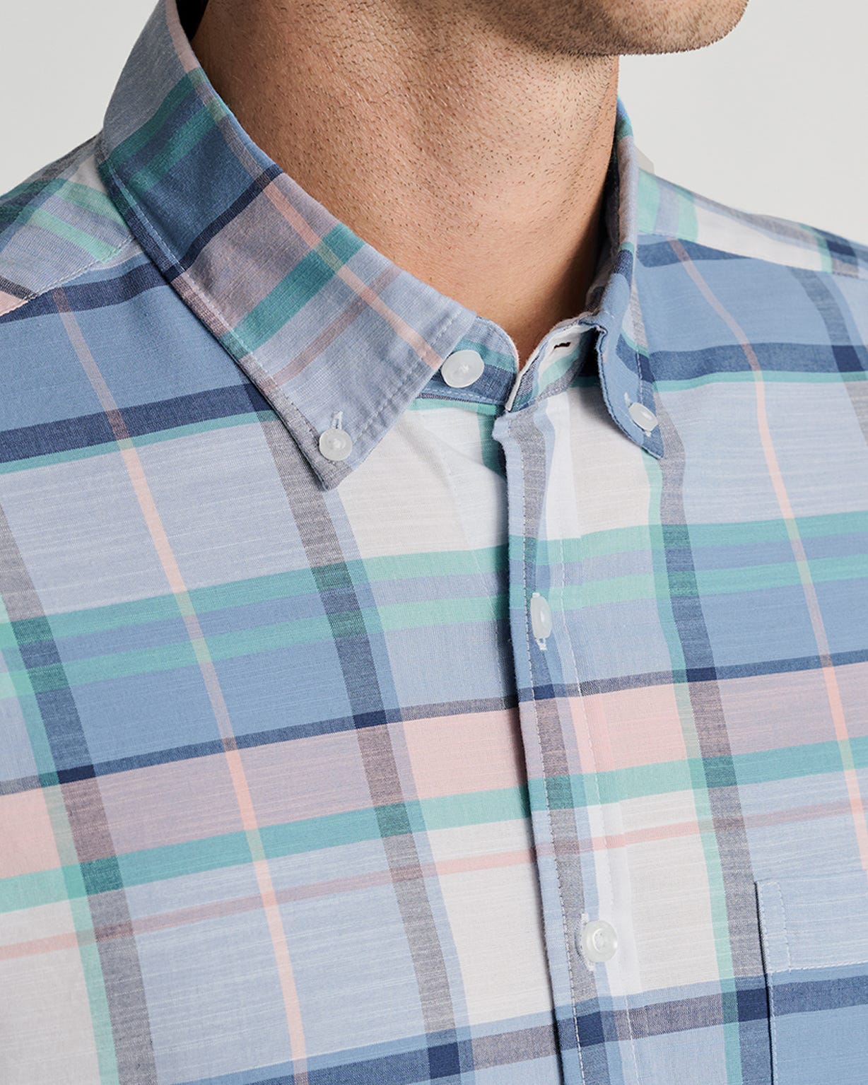 Brook Taverner Portofino Madras Blue Check S/S shirt