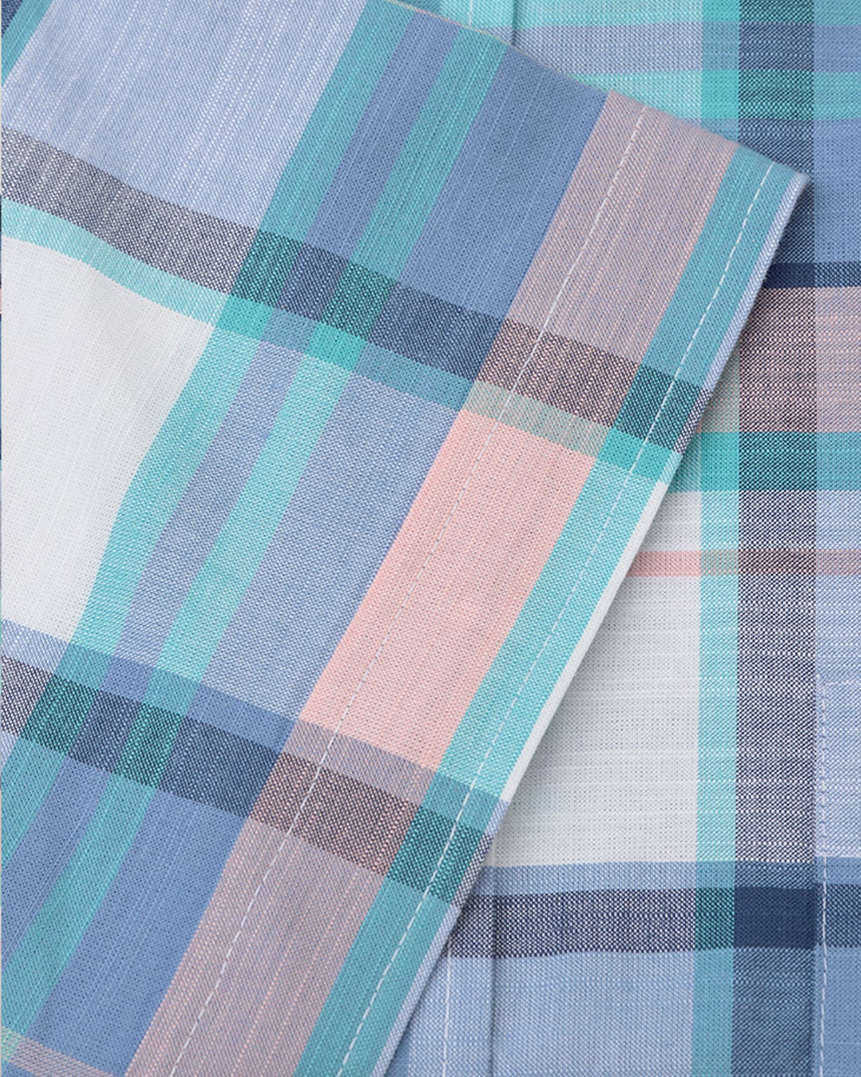 Brook Taverner Portofino Madras Blue Check S/S shirt
