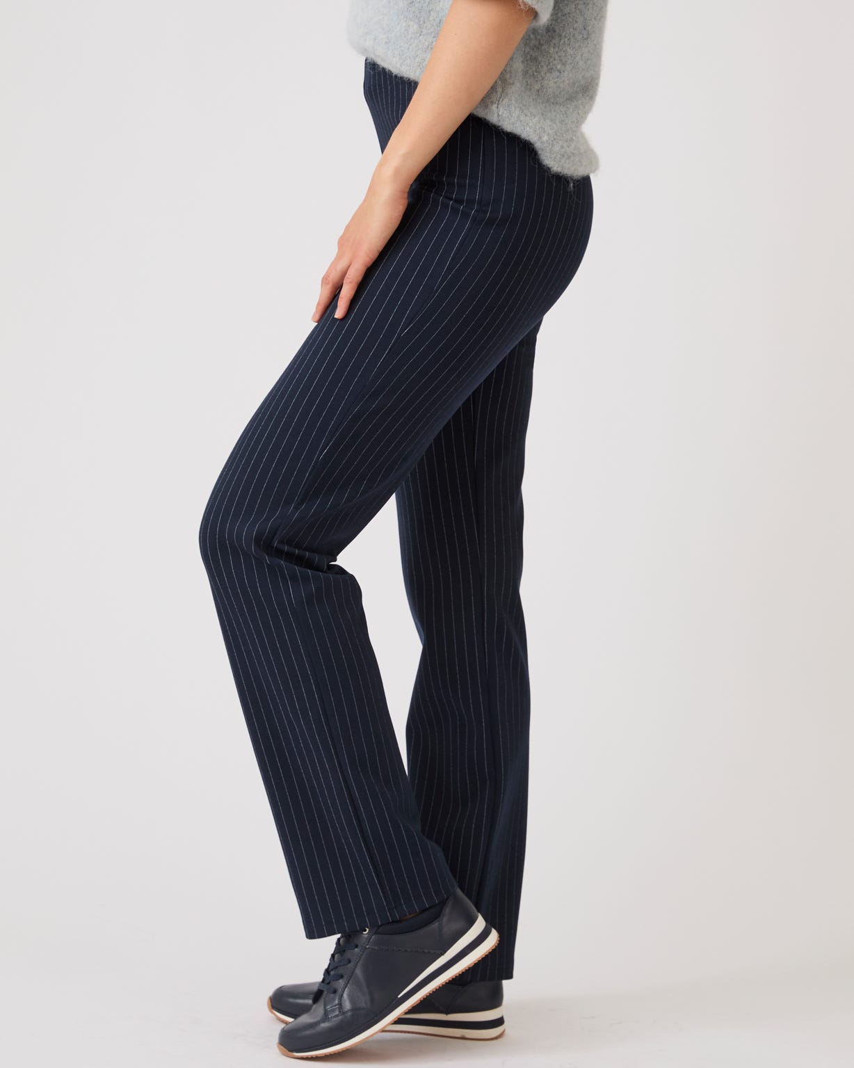 Ponte Straight-leg Pinstripe Trousers 