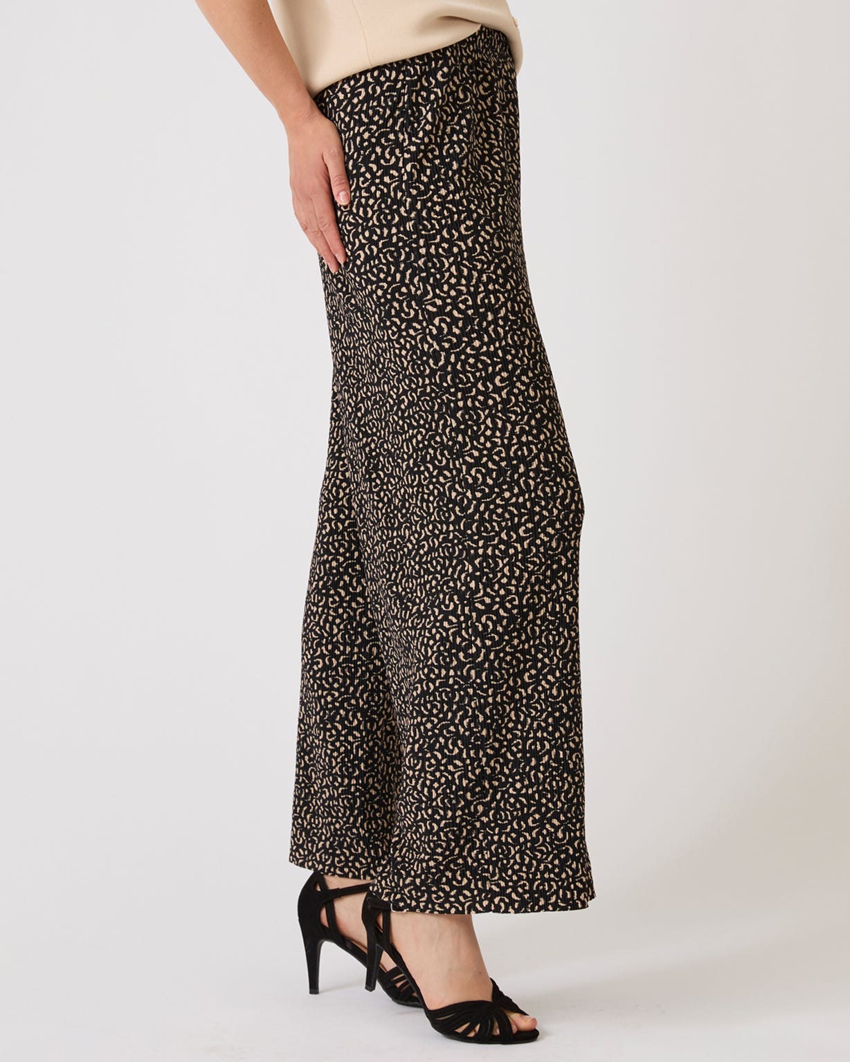 Pleated Print Trousers 
