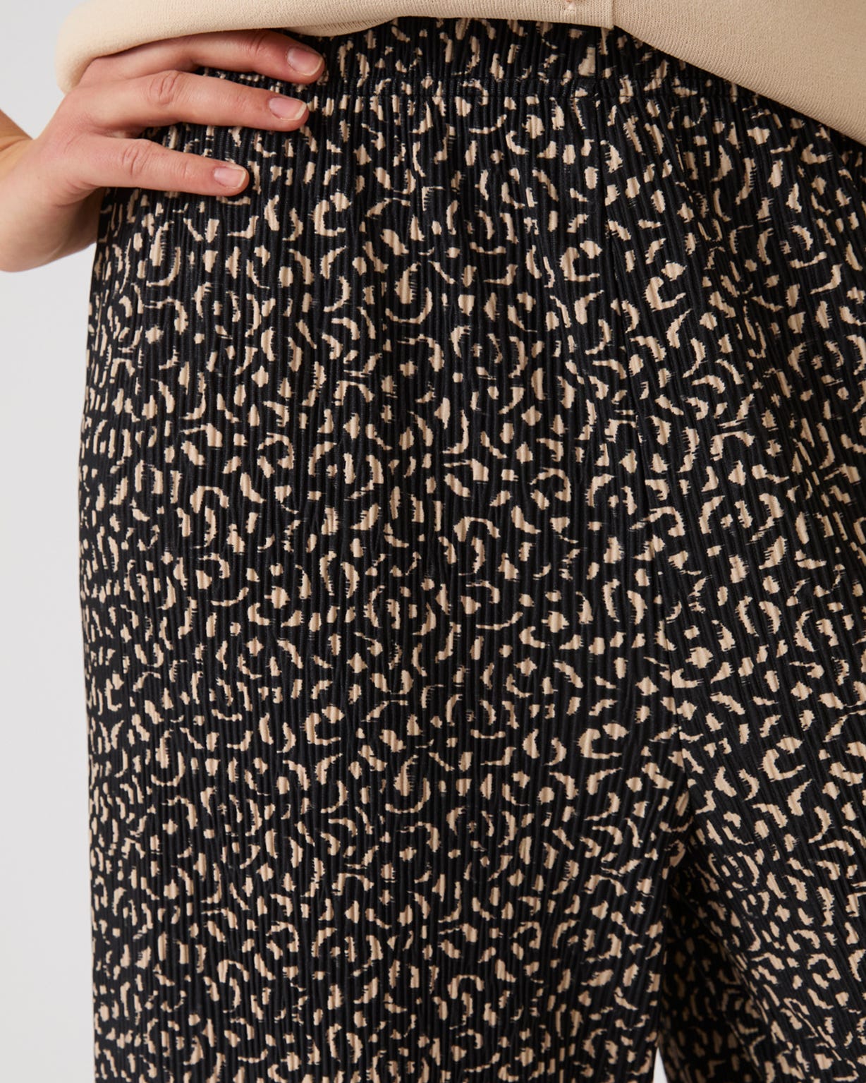 Pleated Print Trousers 