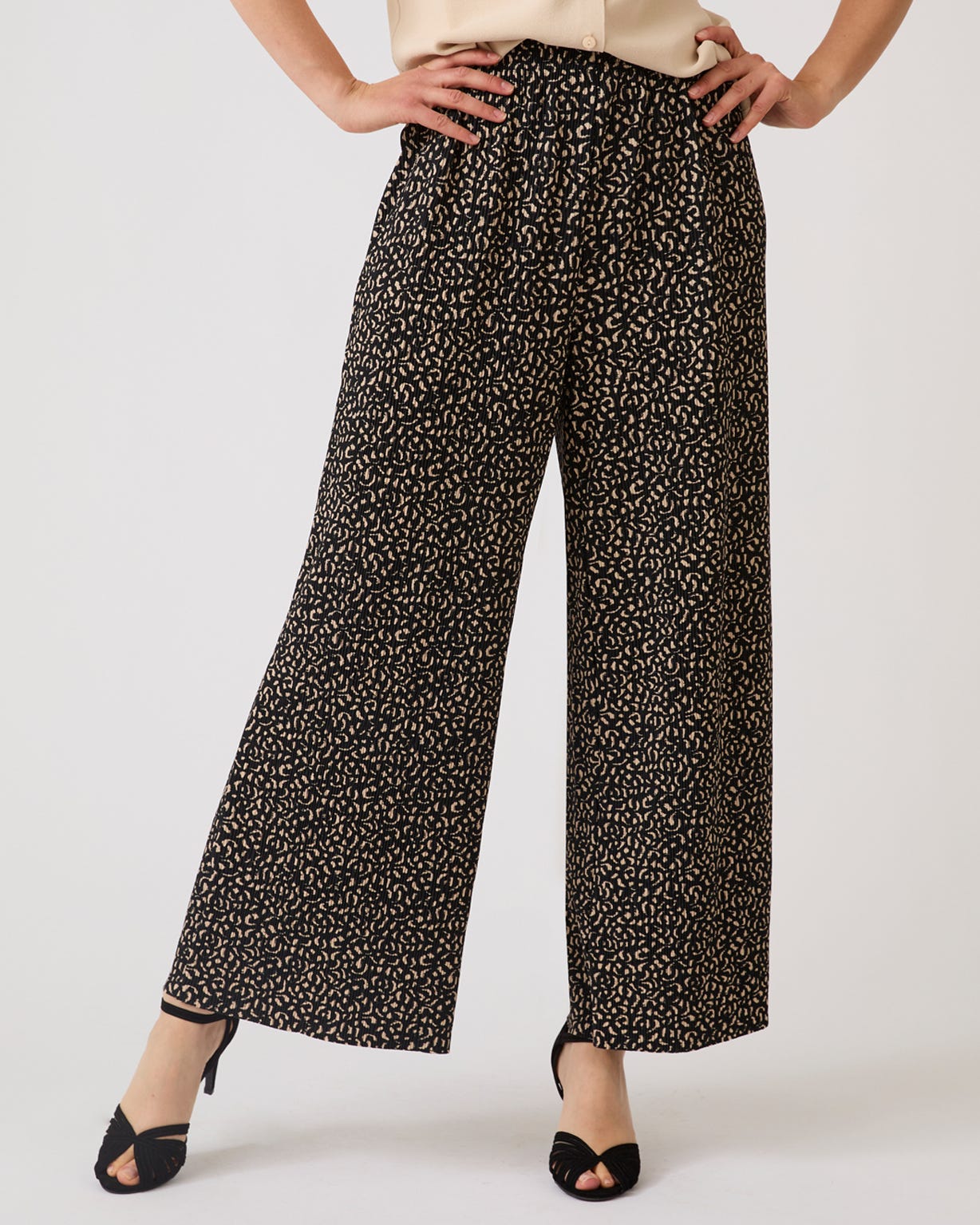 Pleated Print Trousers 