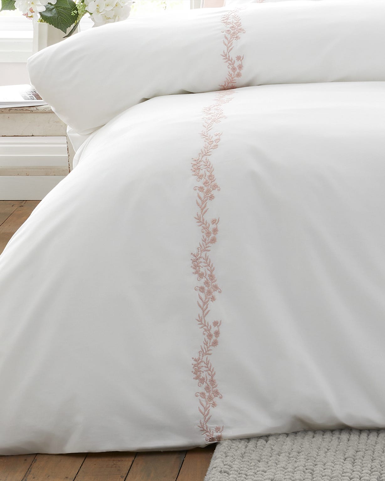 Camille Embroidered Floral Duvet Set 