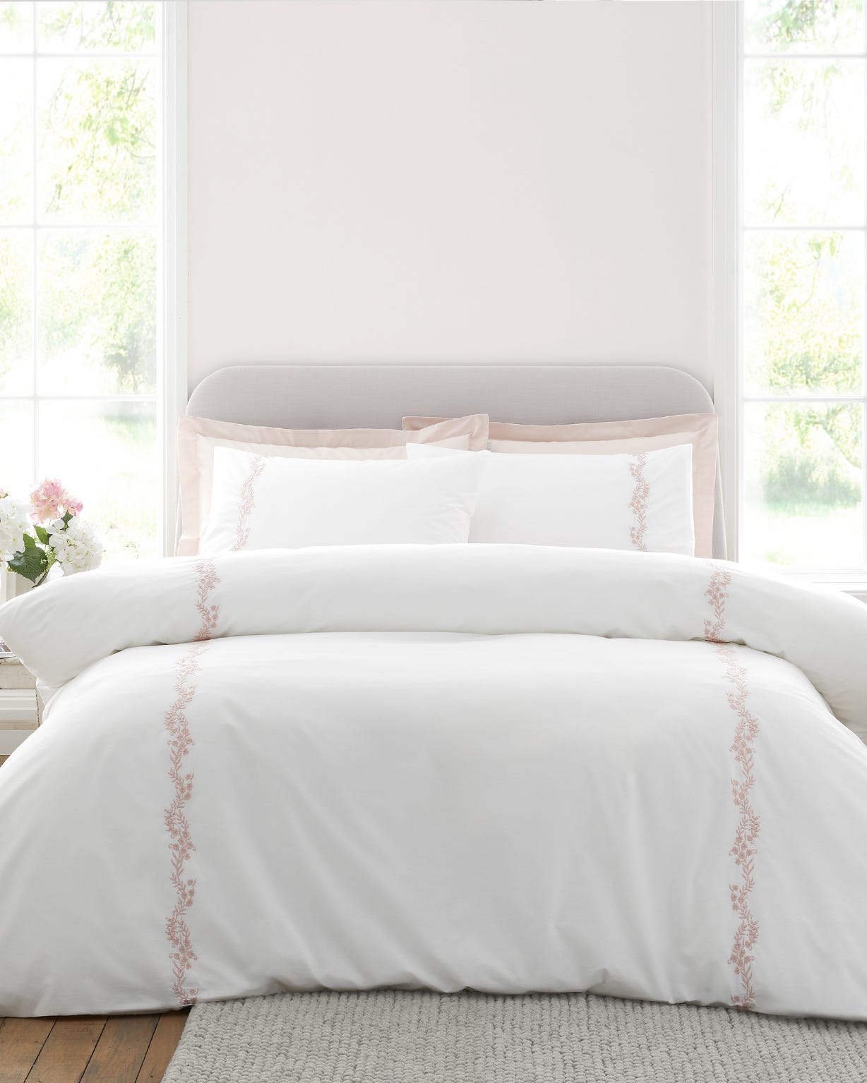 Camille Embroidered Floral Duvet Set 