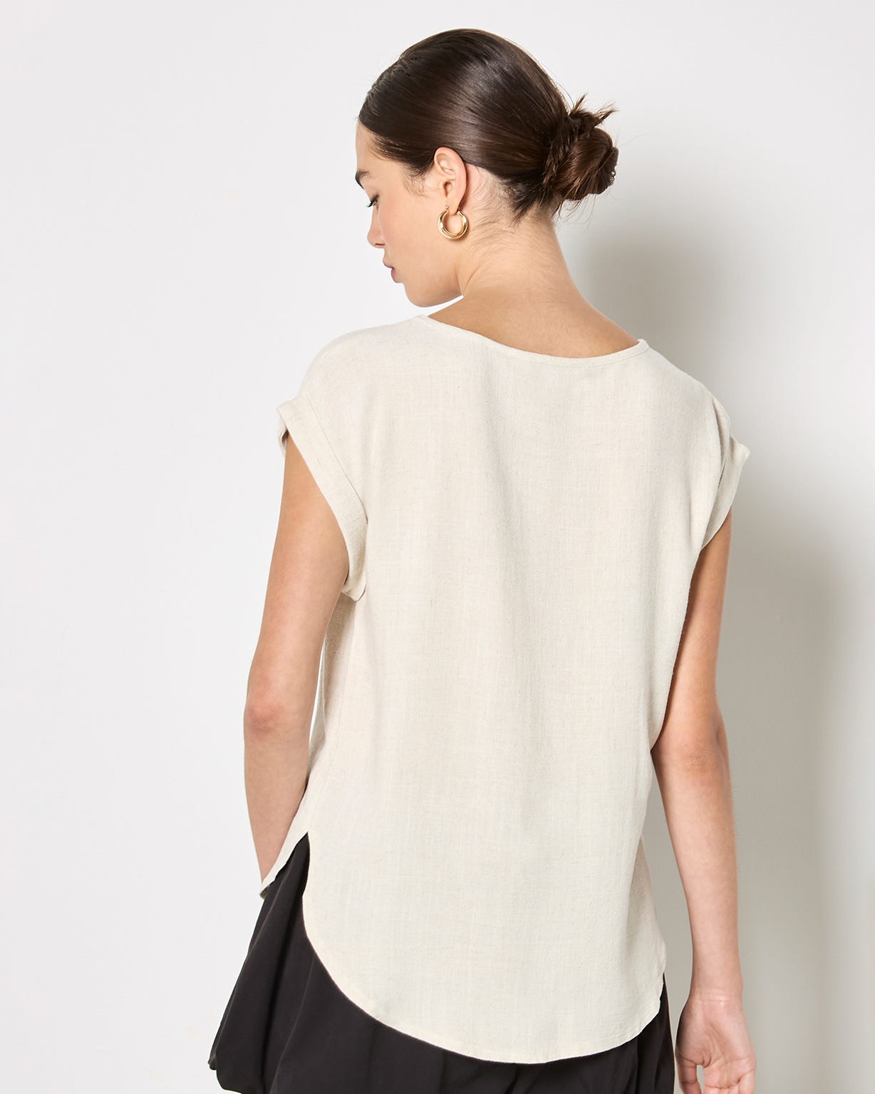 Apricot Crochet Pocket T-shirt 