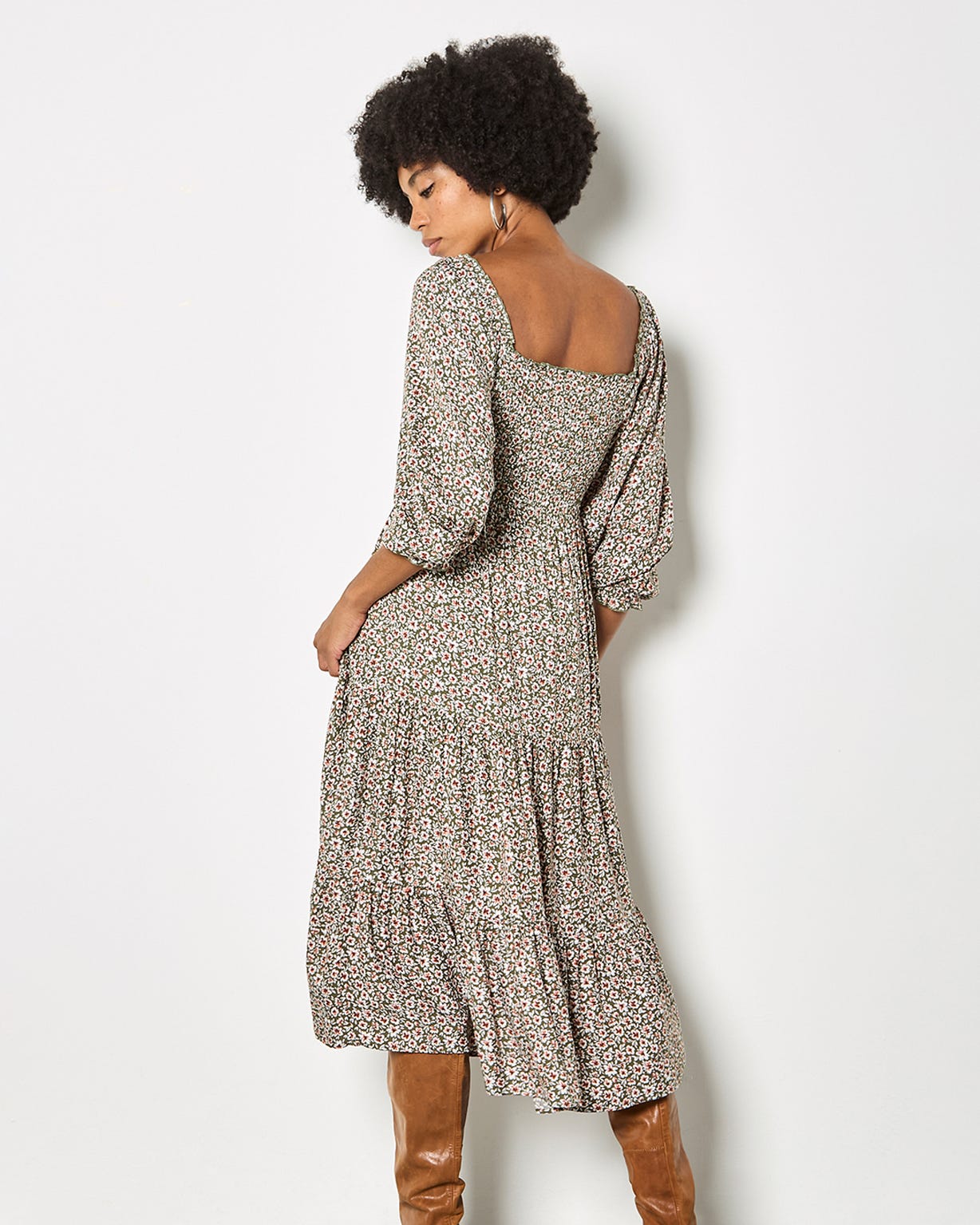 Apricot Ditsy Midaxi Dress