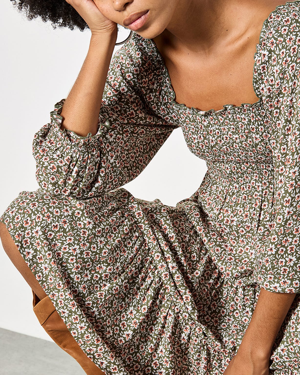 Apricot Ditsy Midaxi Dress