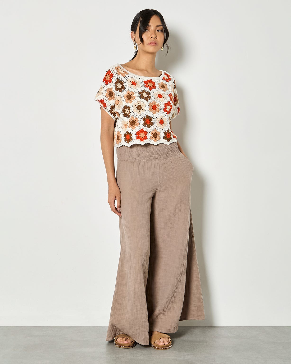 Apricot Crochet Top