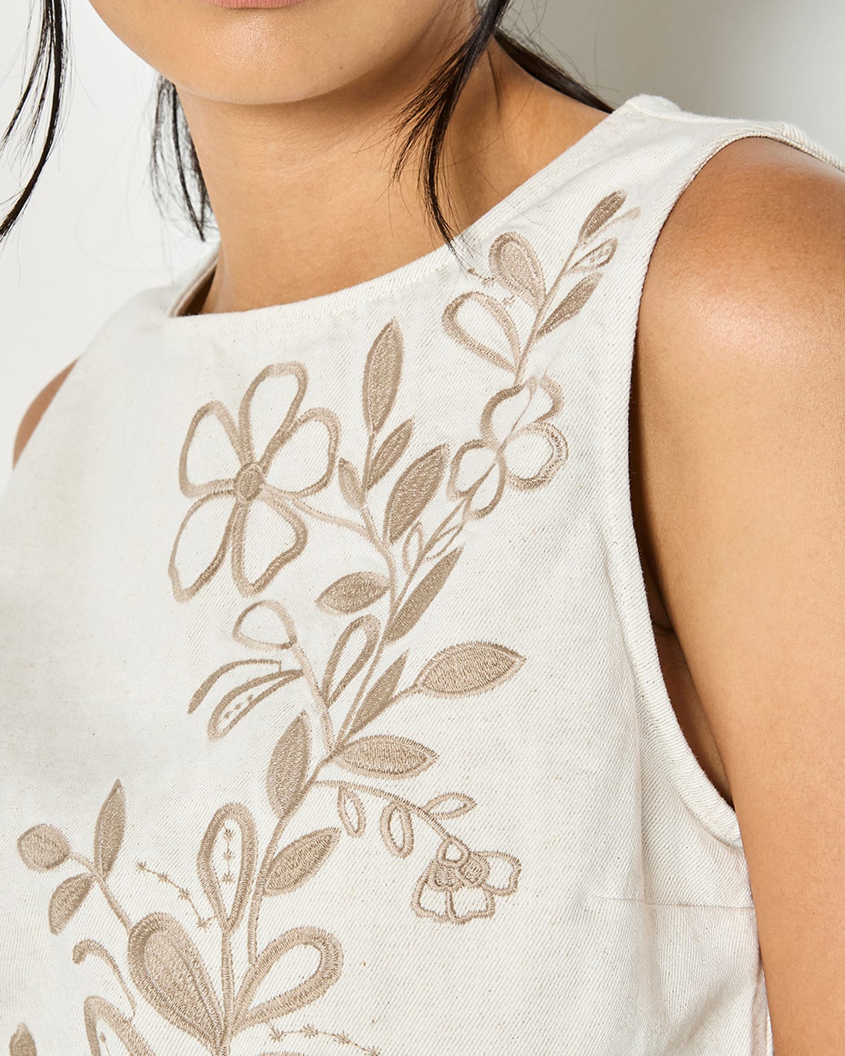 Apricot Embroidered Top