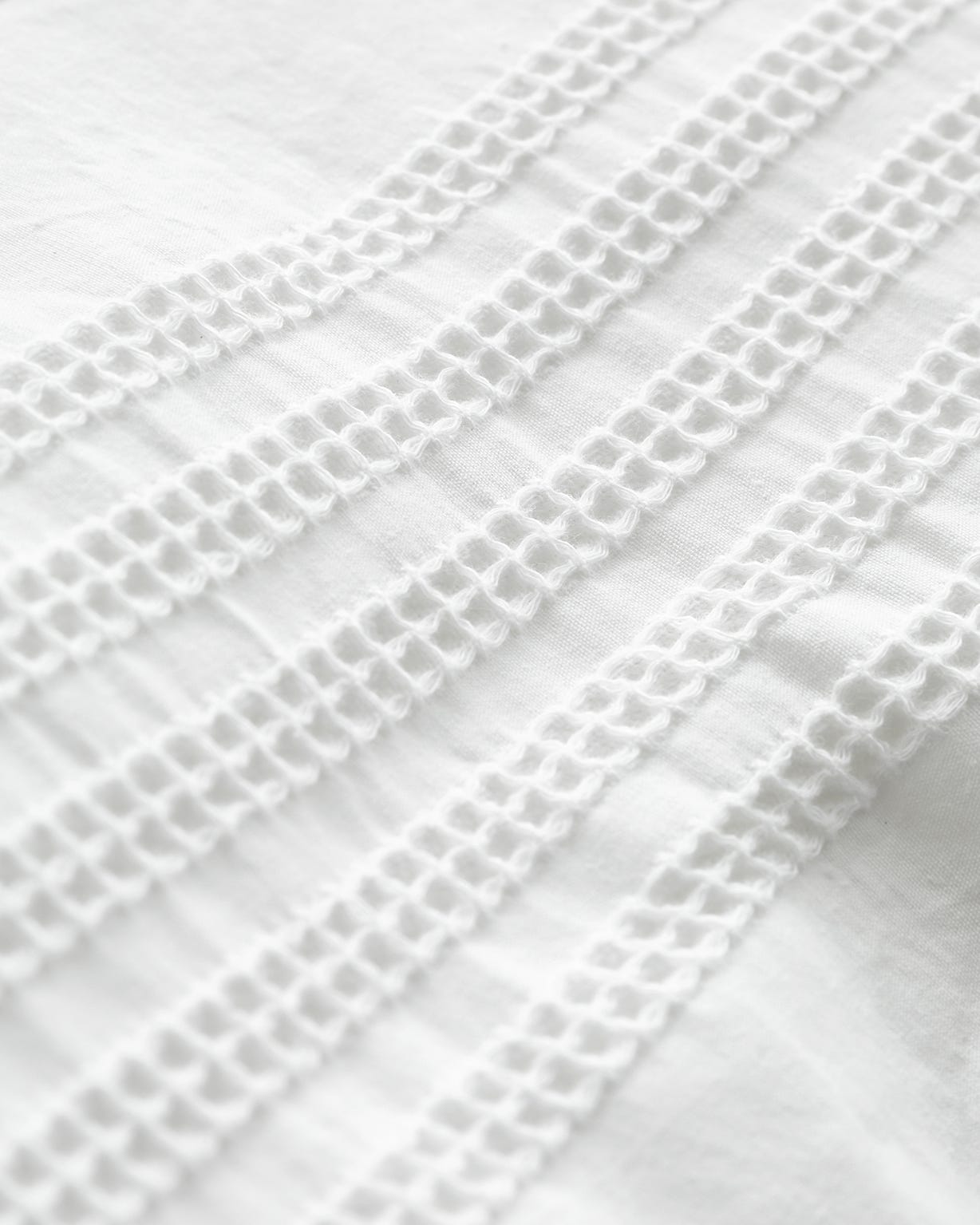 Waffle Cotton Stripe Duvet Set 