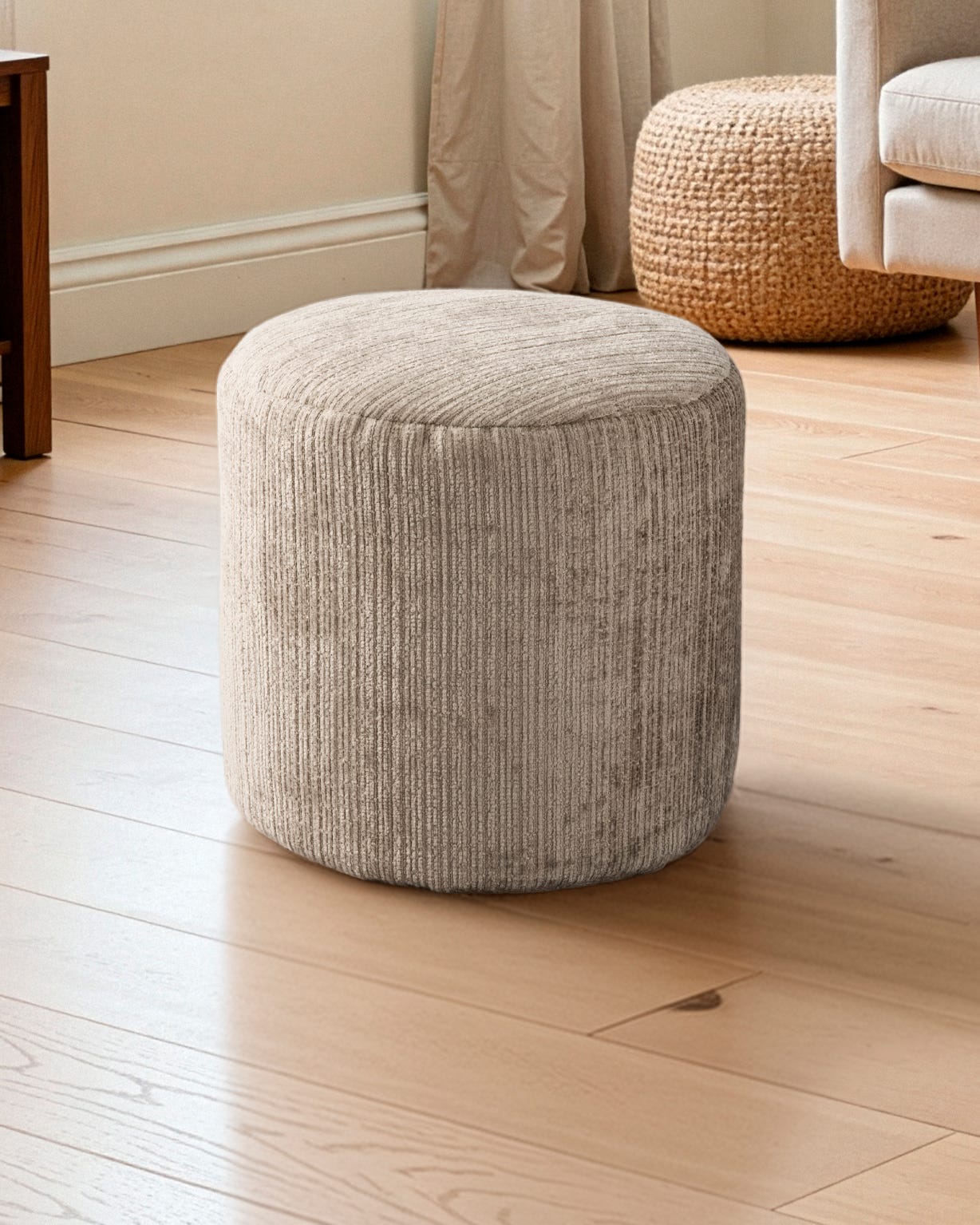 Chenille Foot Pouffe 