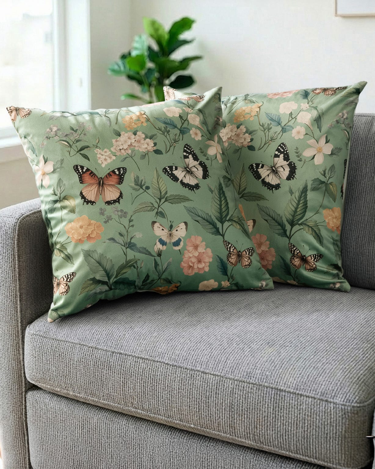 2PK Butterfly Cushion Covers