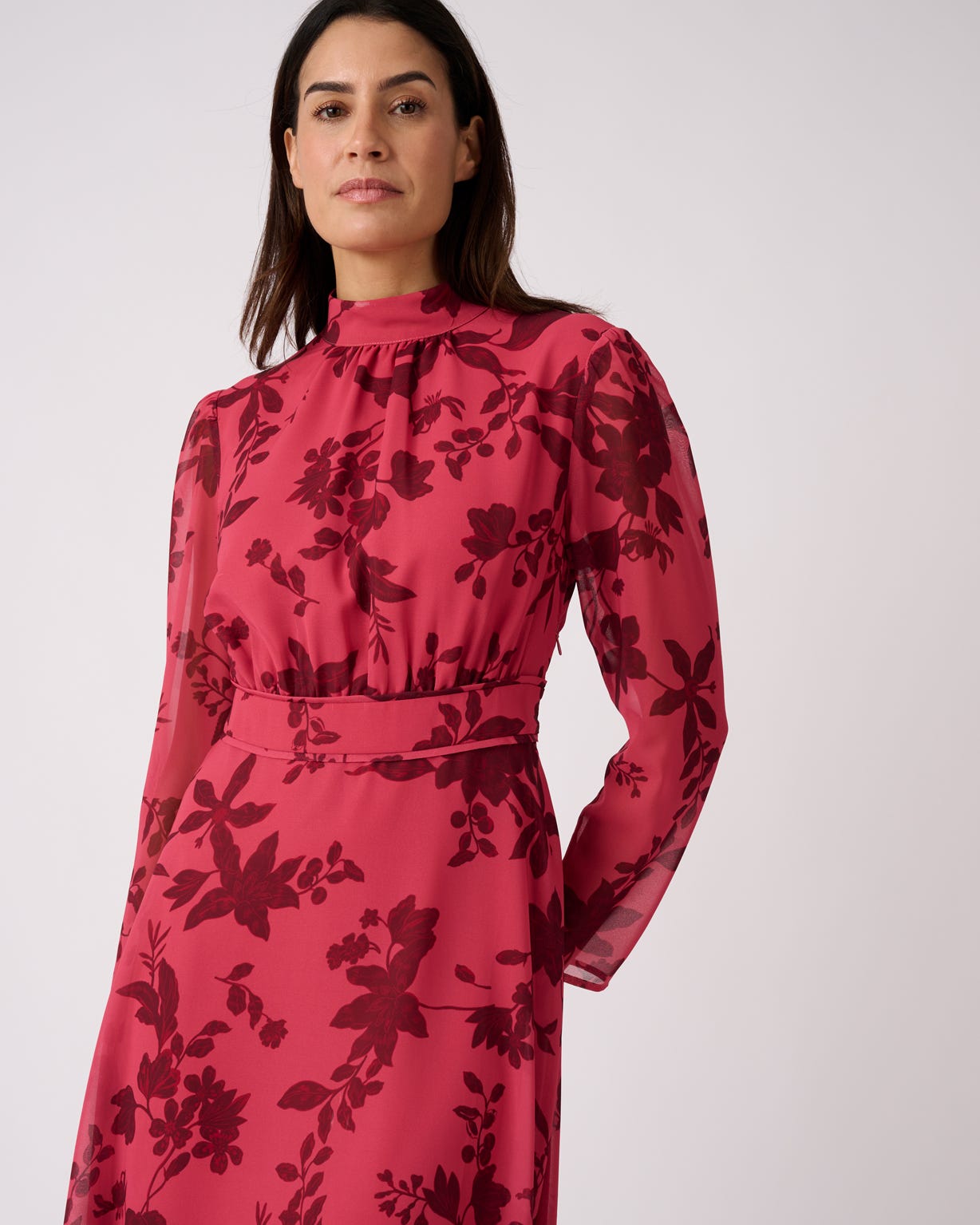 High Neck Print Dress 
