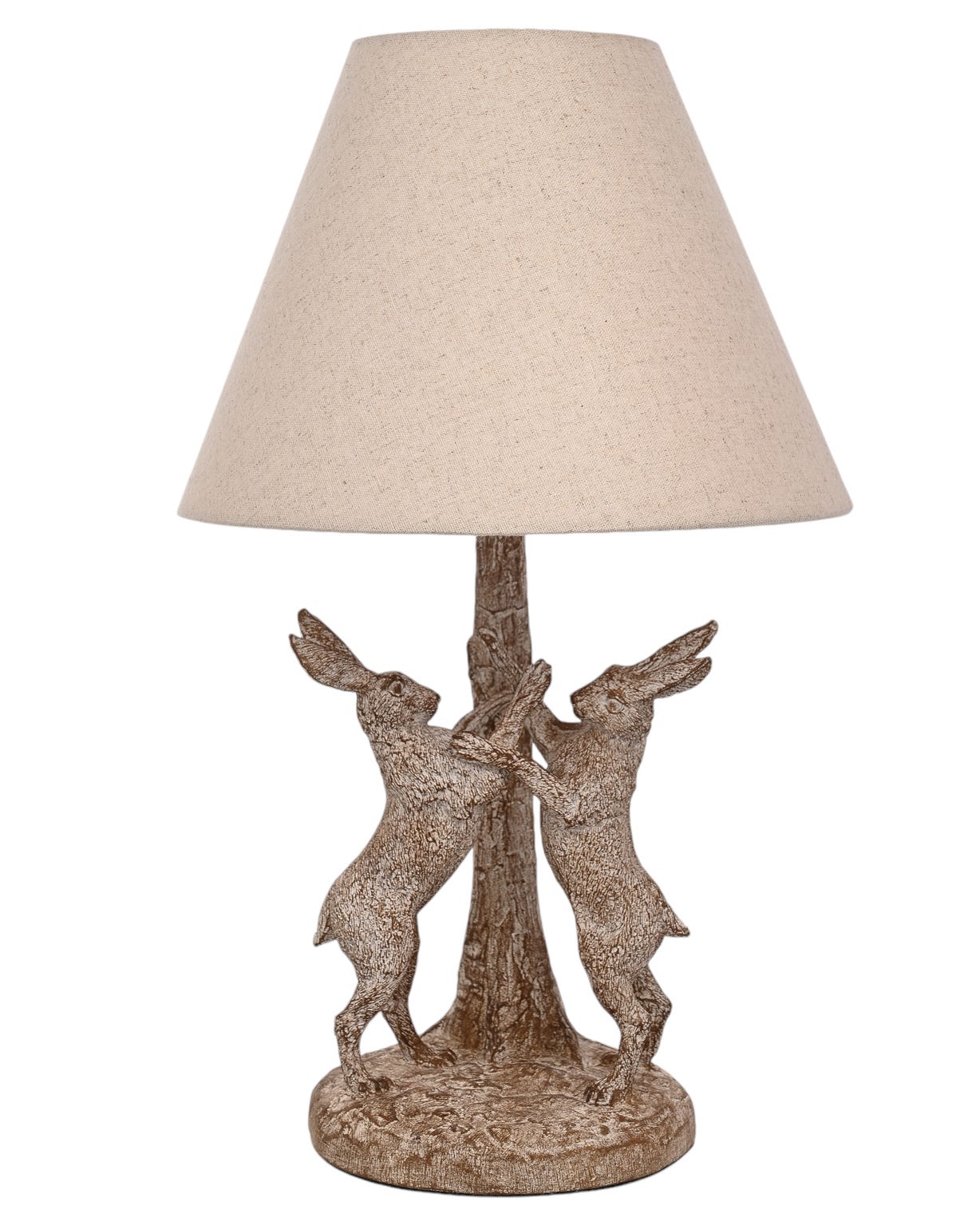 Hestia Wood Effect Hare Table Lamp 