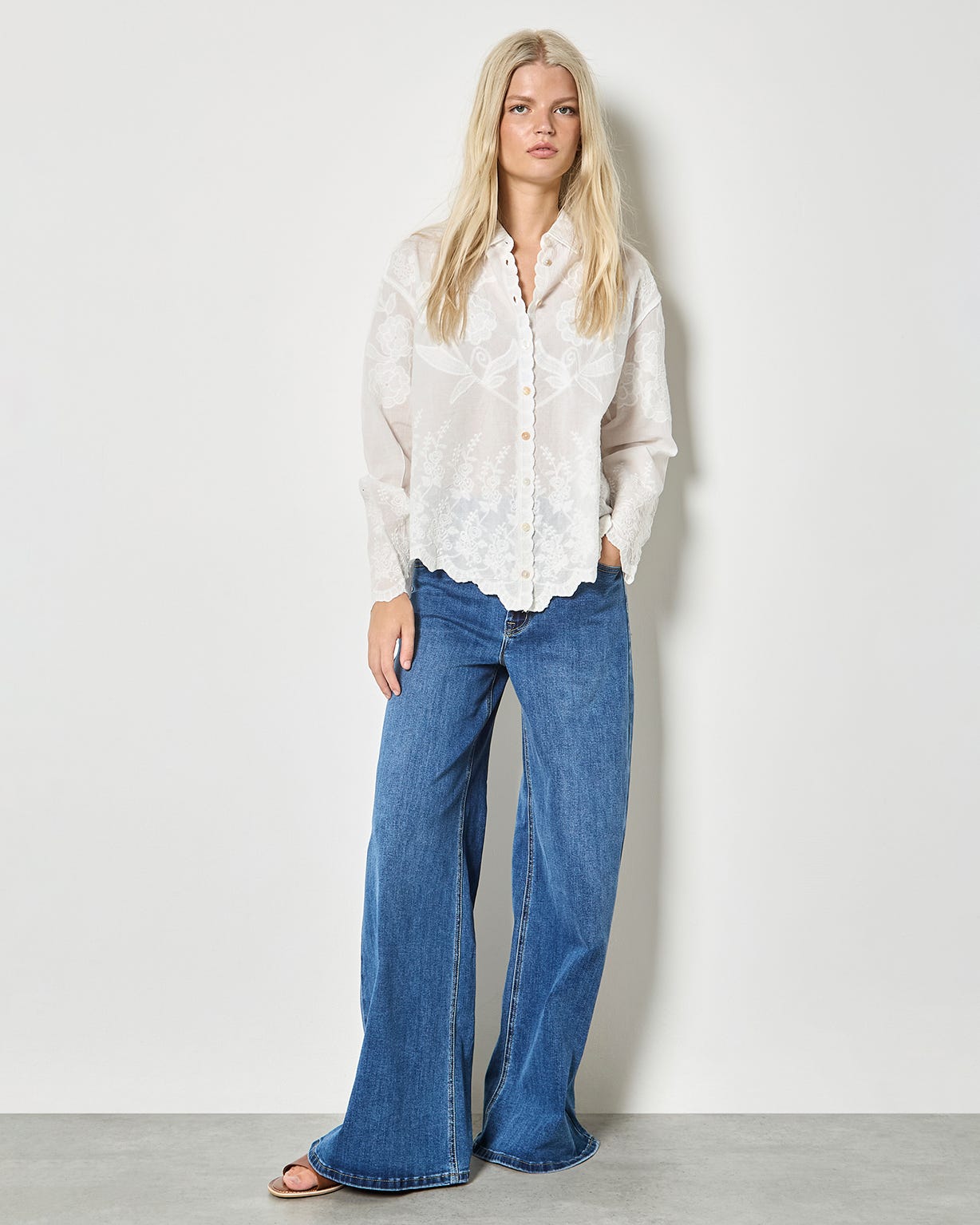 Apricot Embroidered Shirt