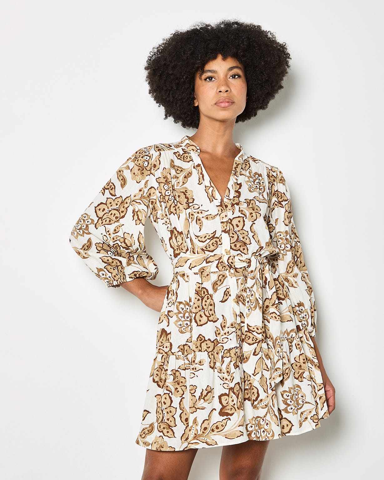 Apricot Shirt Dress