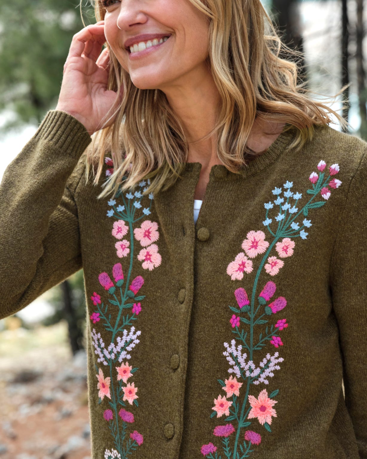 Woolovers Wool Embroidered Cardigan