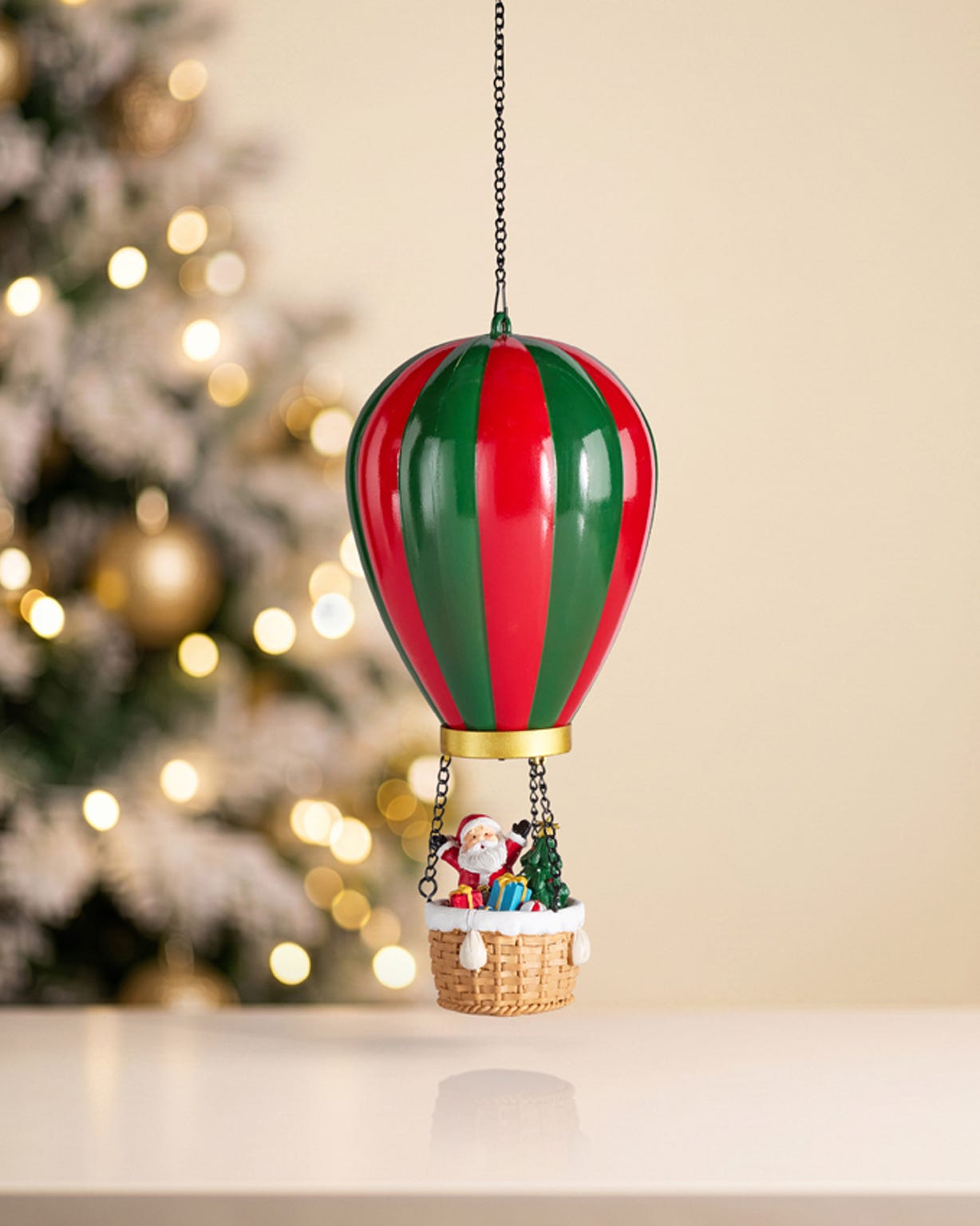 Hanging Hot Air Balloon with Santa 