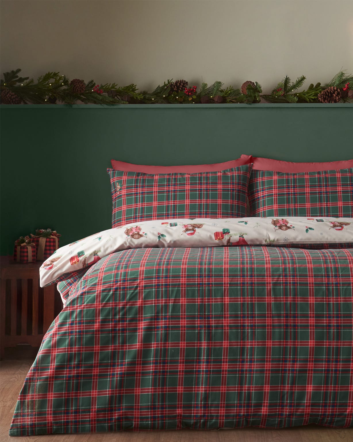 Christmas Highland Cow Duvet Set 