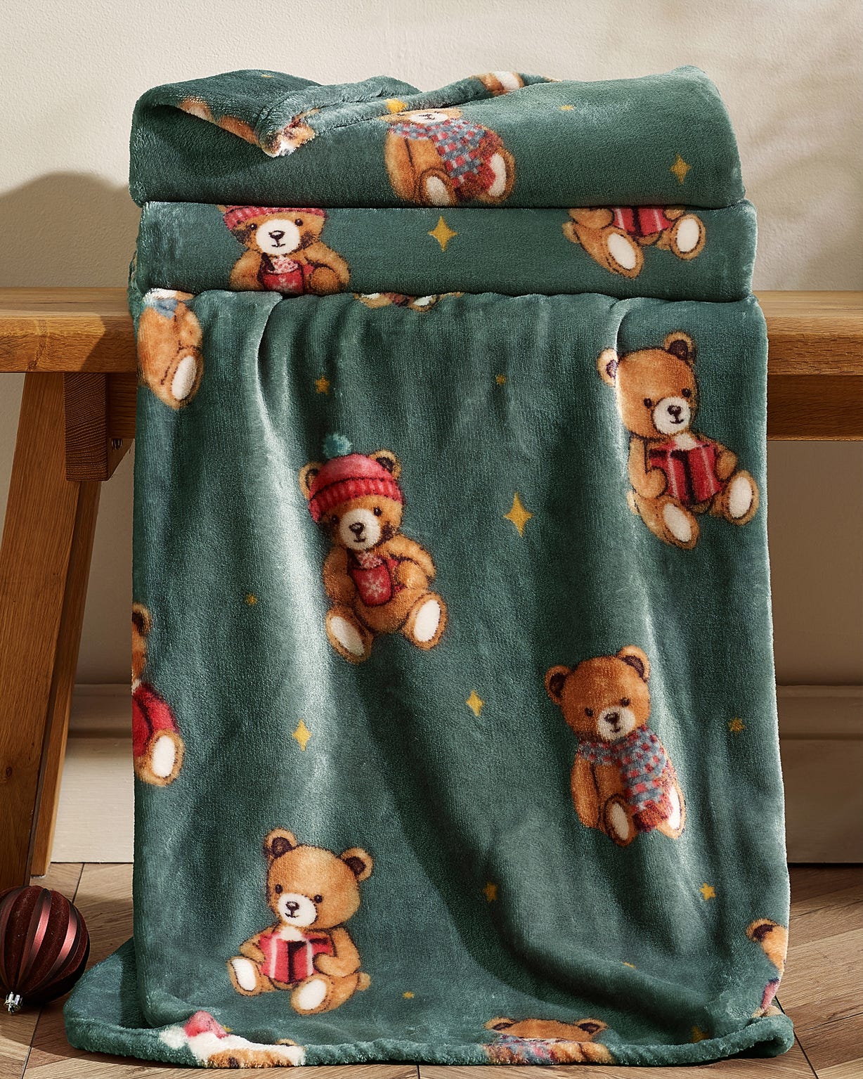 Christmas Teddy Bear Throw 