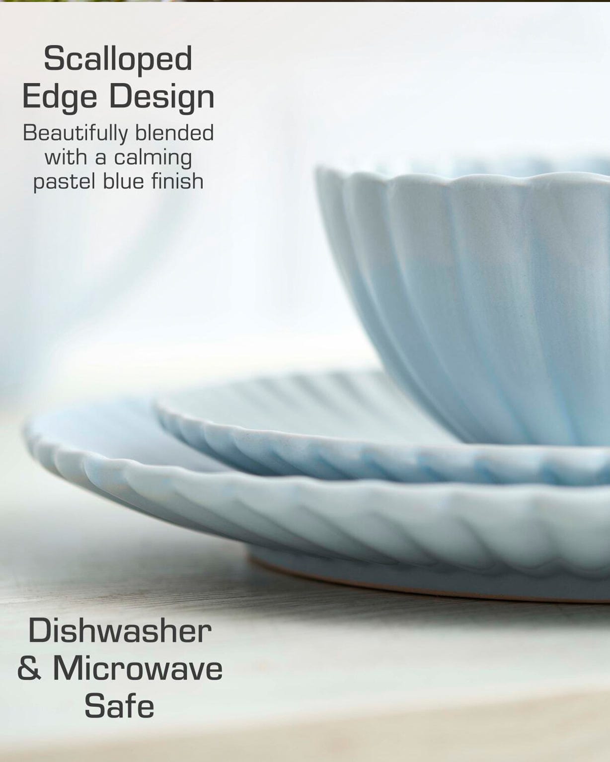 Swan 16 Piece Scallop Dinner Set