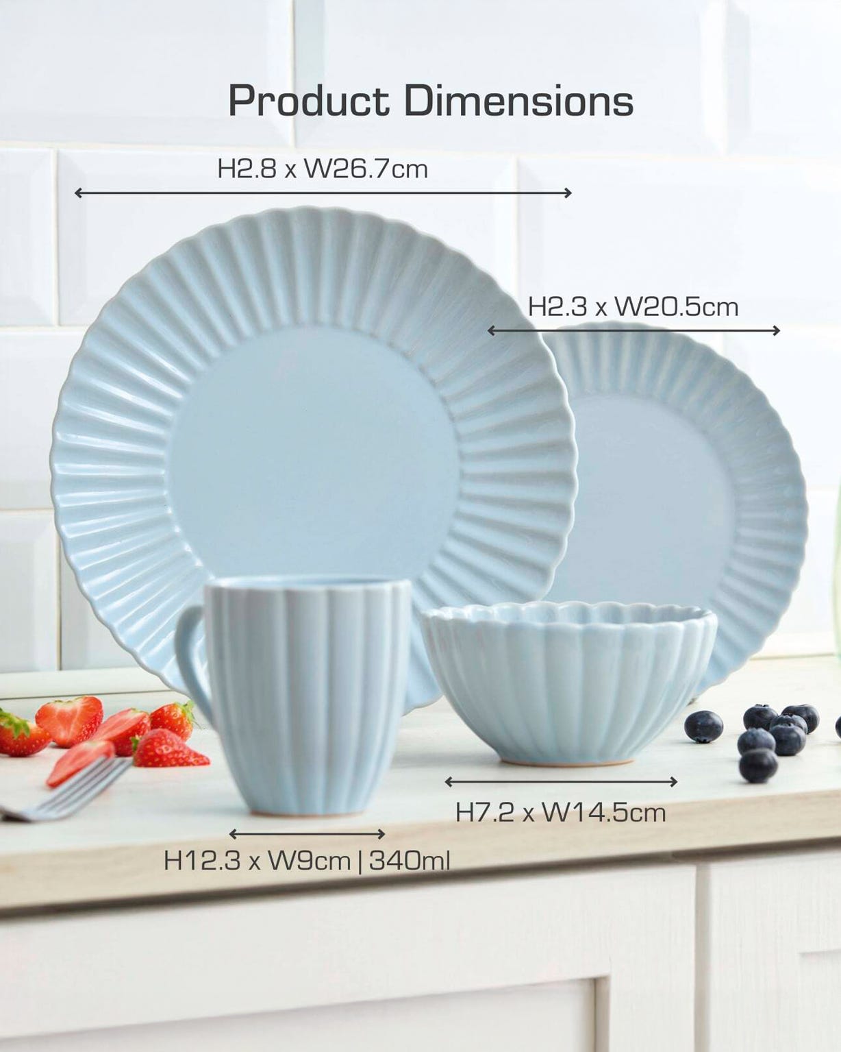 Swan 16 Piece Scallop Dinner Set