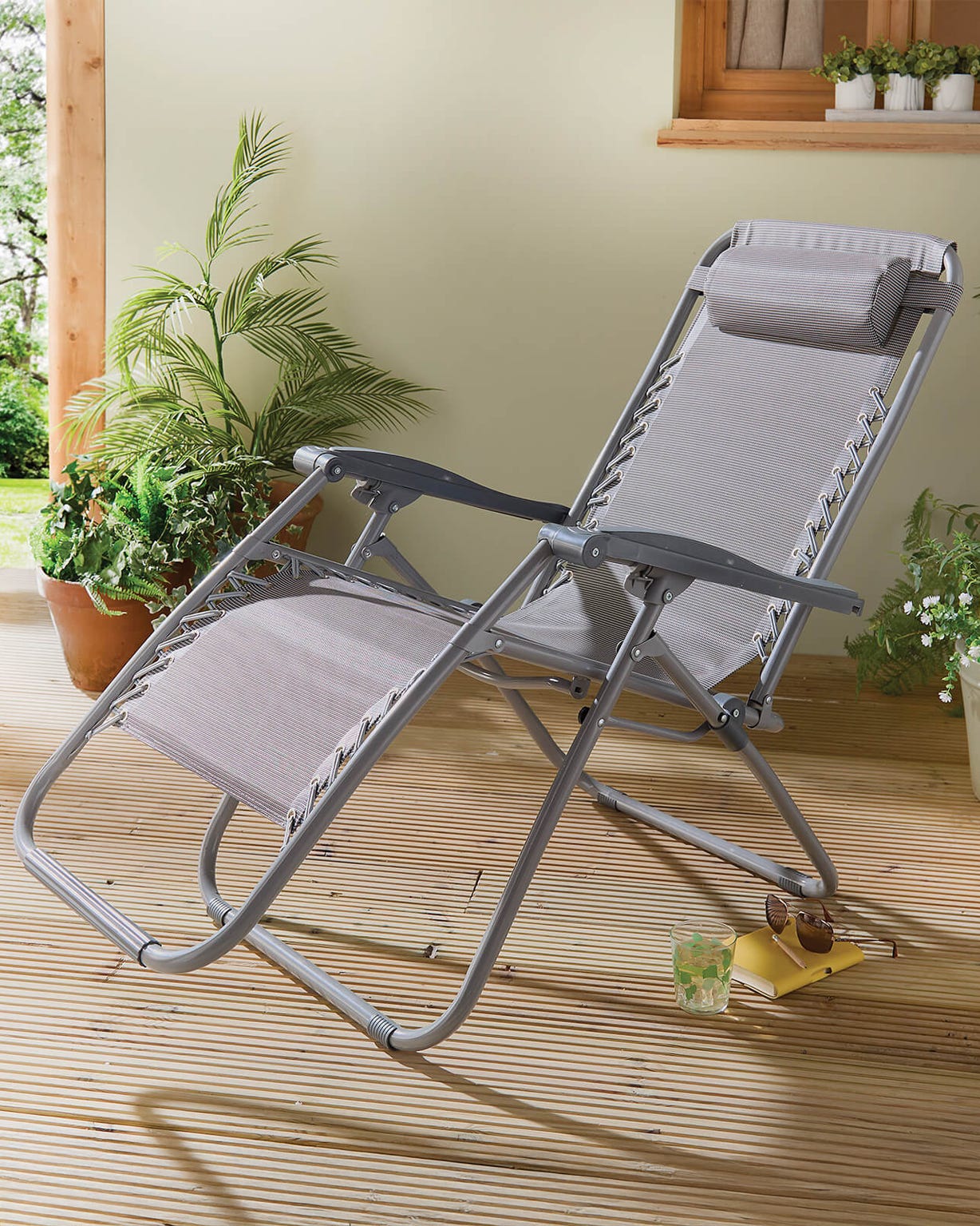 Zero Gravity Grey Reclining Garden Chair