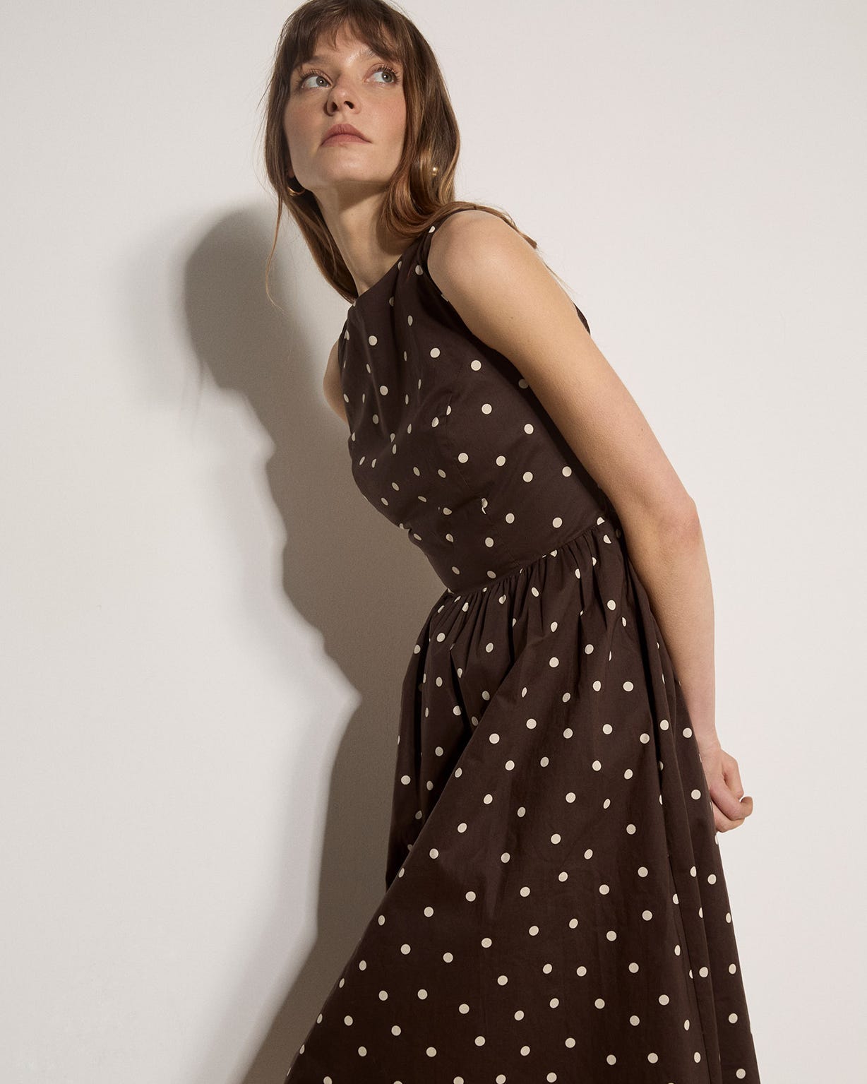 Apricot Polka Dot Fit & Flare Dress