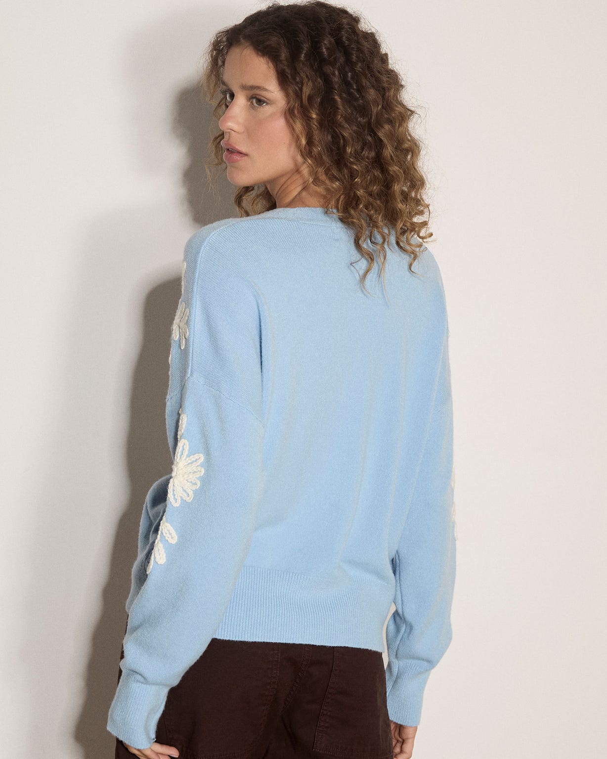 Apricot Embroidered Cardigan