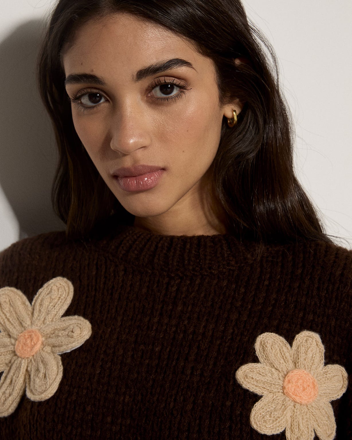 Apricot Embroidered Jumper