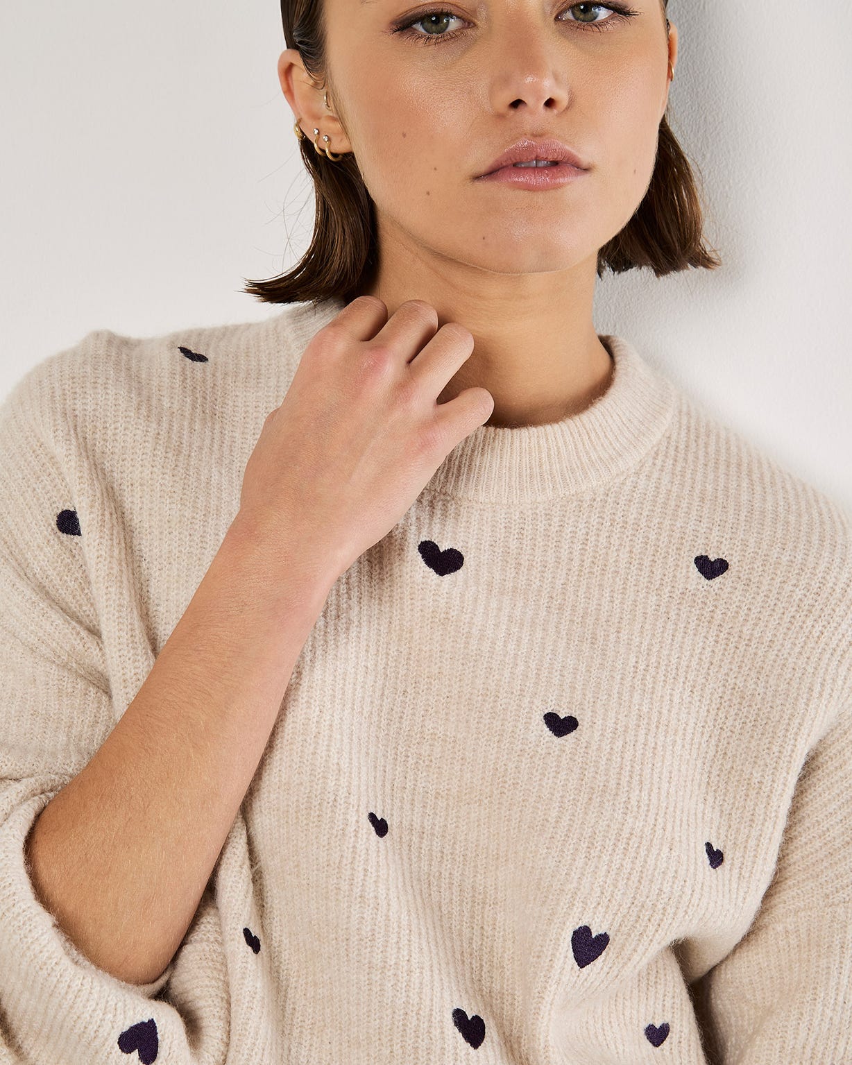 Apricot Embroidered Jumper 
