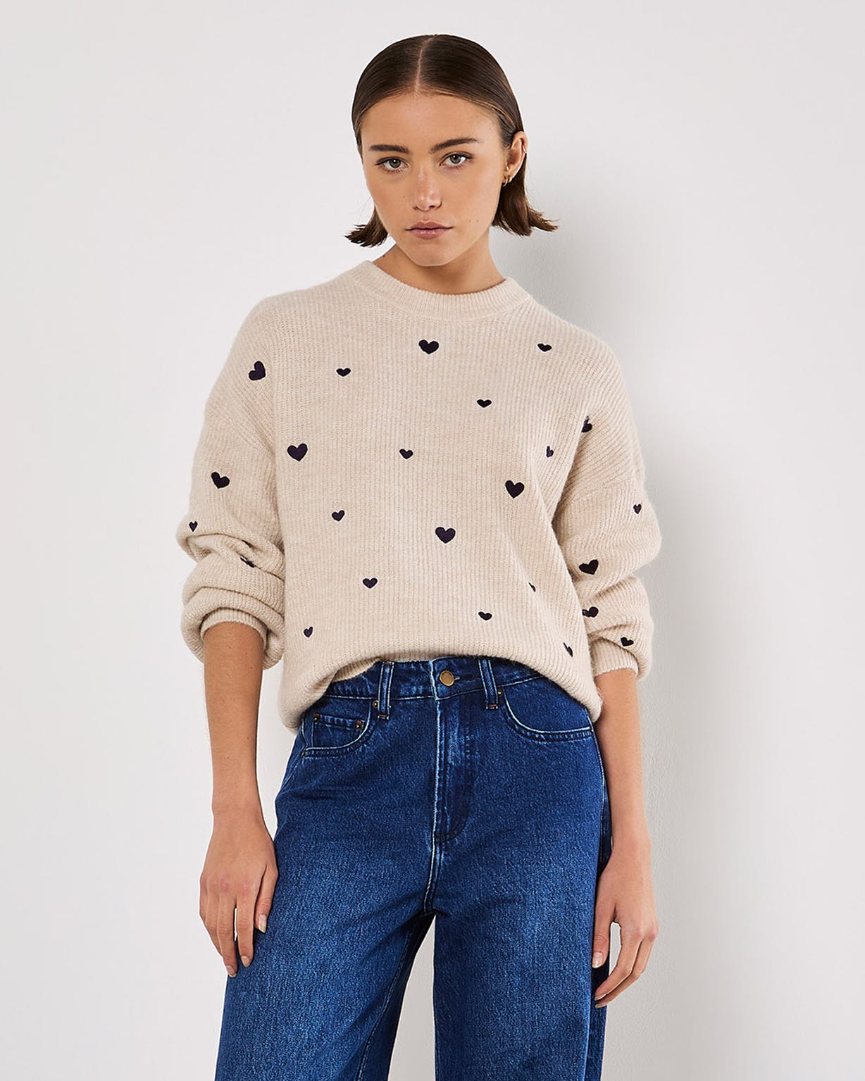 Apricot Embroidered Jumper 