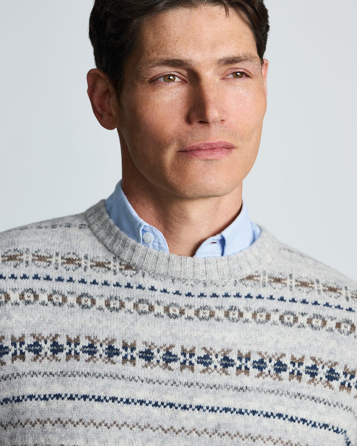 Brook Taverner Fairisle Crew Neck Jumper  