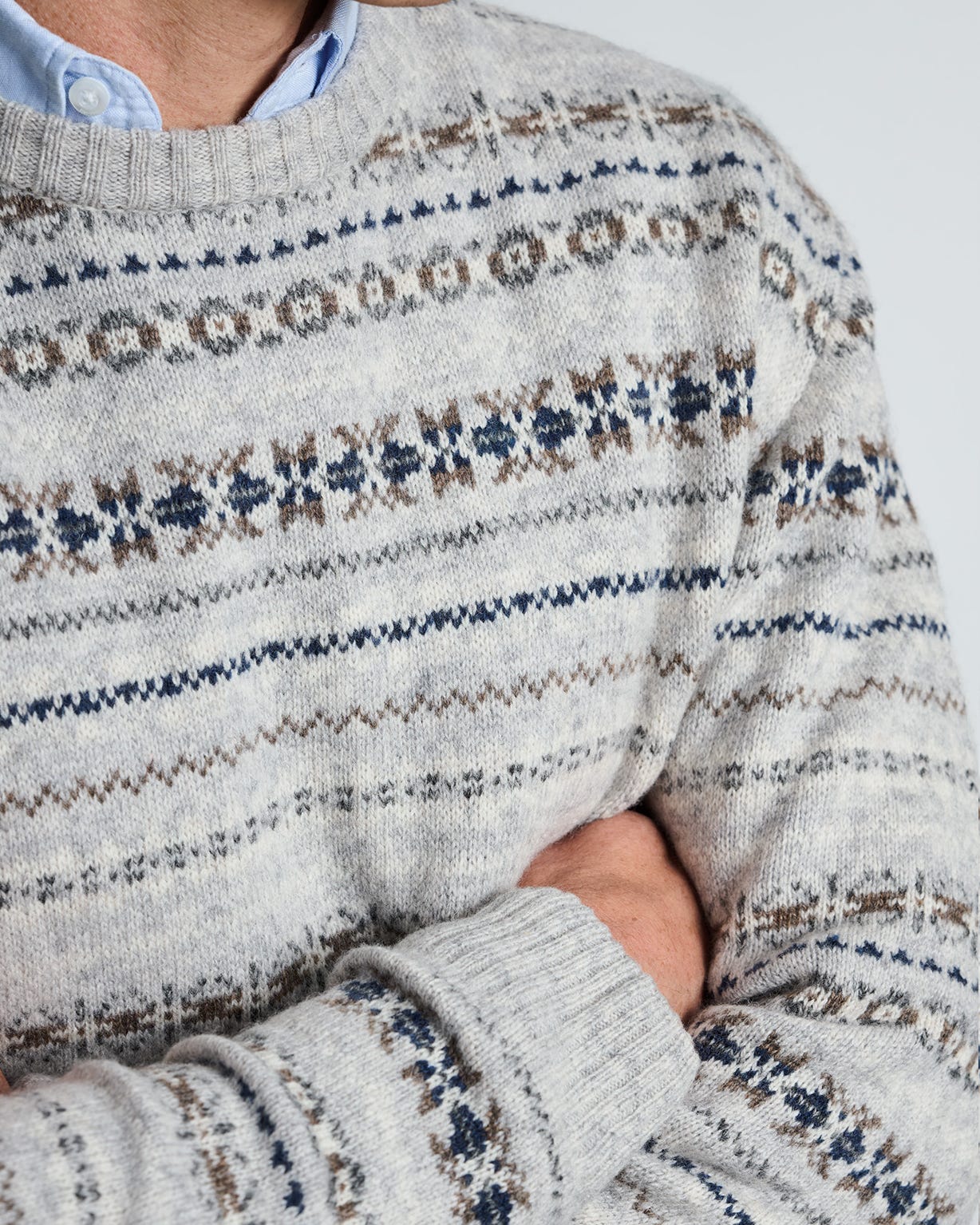 Brook Taverner Fairisle Crew Neck Jumper  