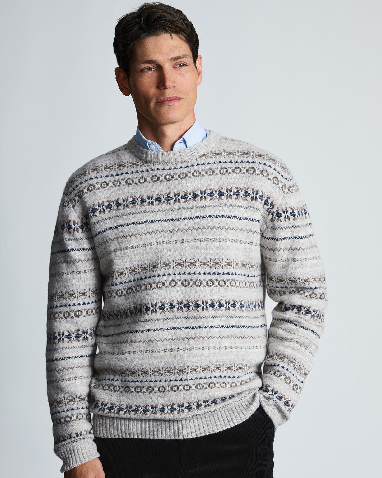 Brook Taverner Fairisle Crew Neck Jumper  
