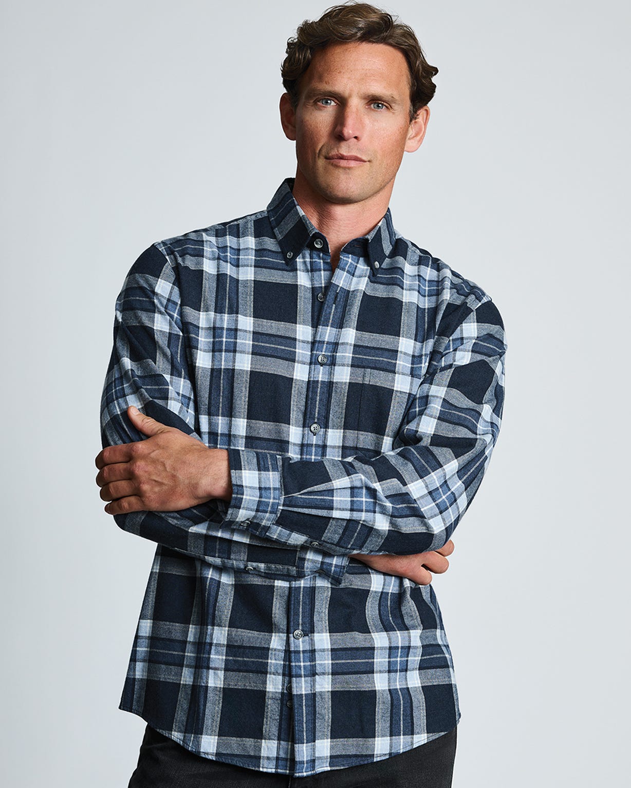 Brook Taverner Check Brushed Cotton Shirt 