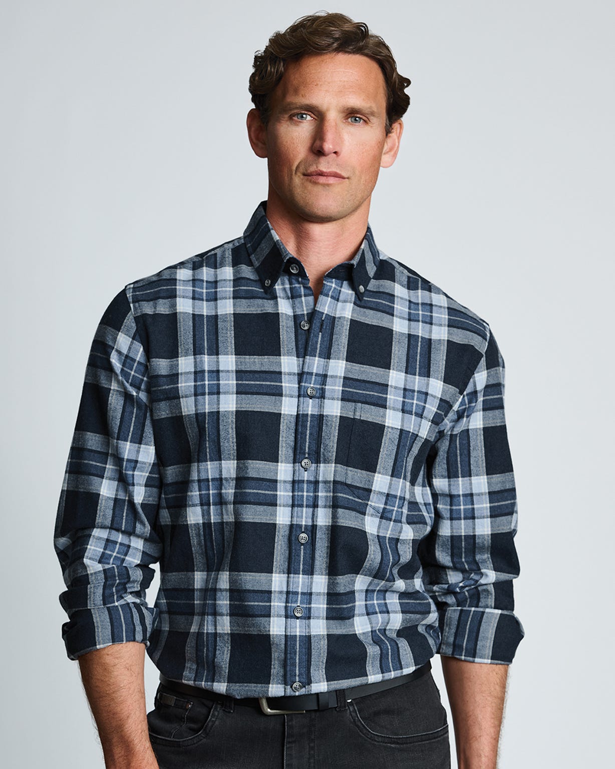 Brook Taverner Check Brushed Cotton Shirt 