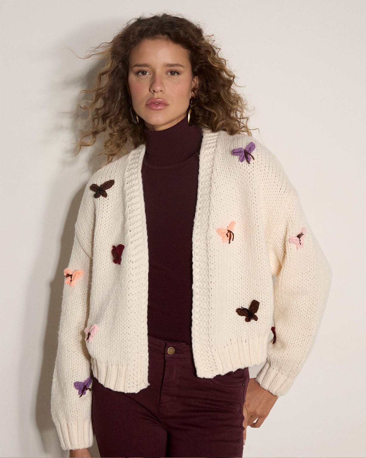 Apricot Butterfly Detail Cardigan 