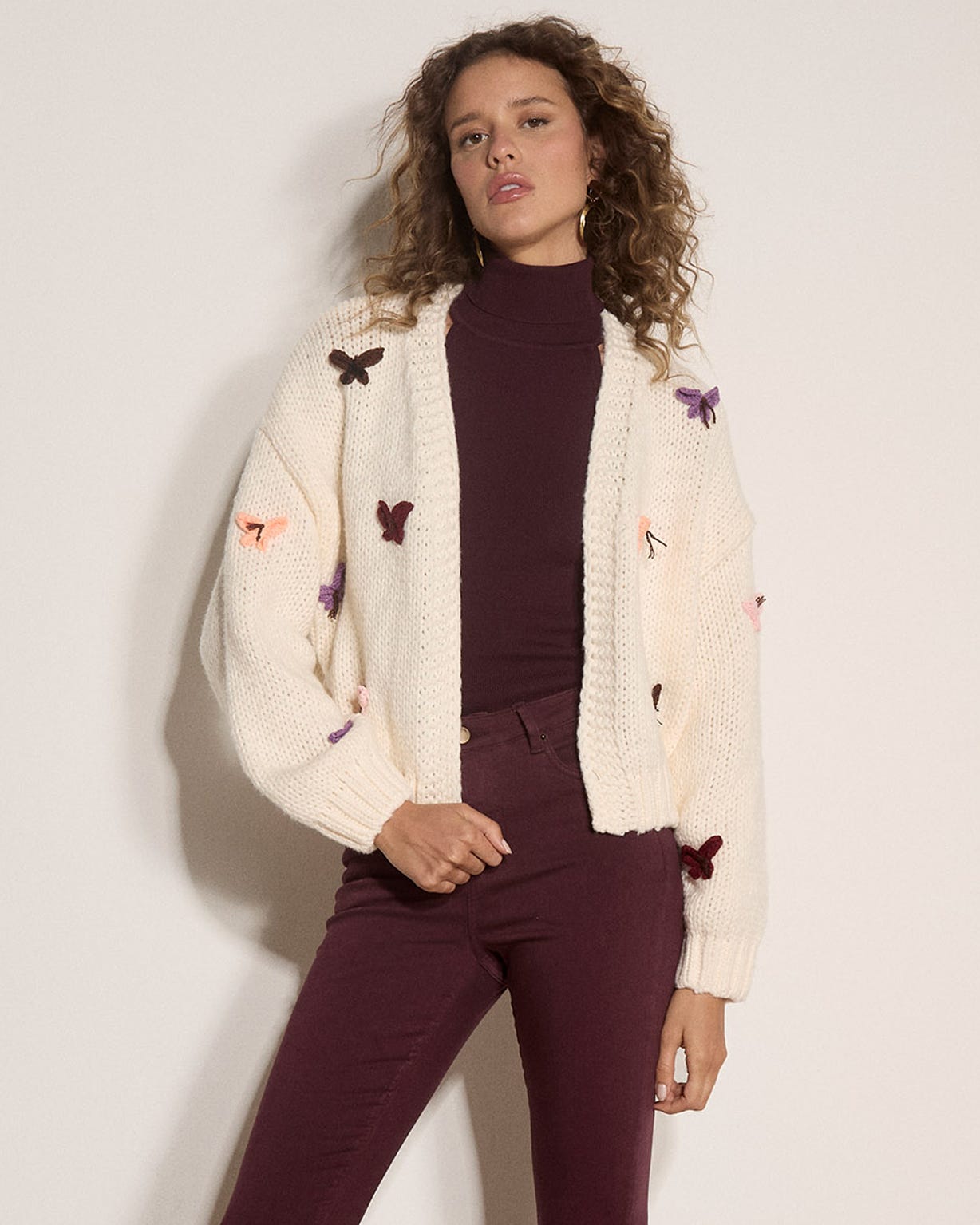 Apricot Butterfly Detail Cardigan 