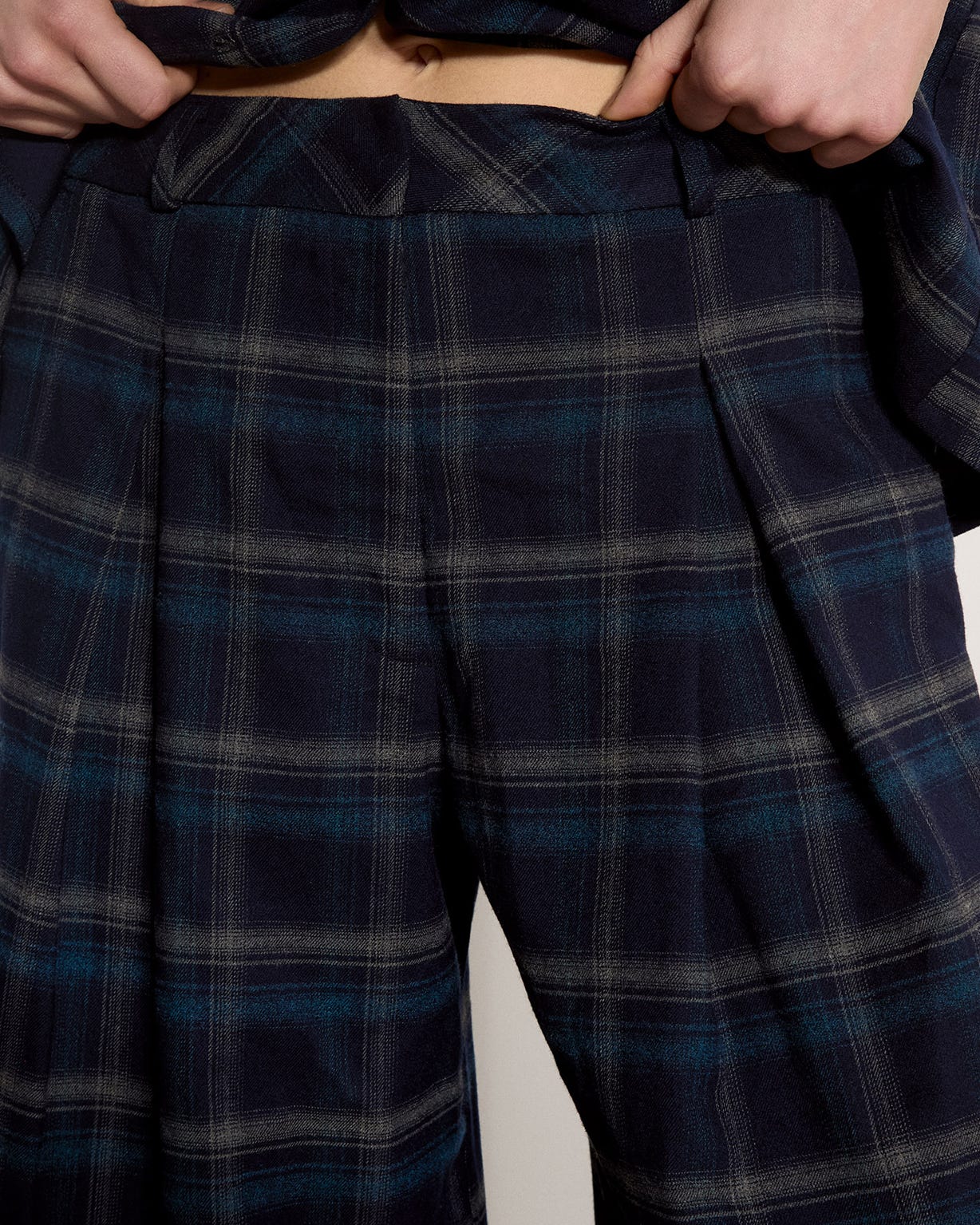 Apricot Wide Leg Check Trouser 