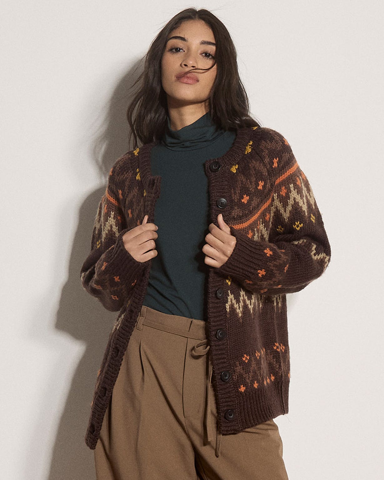 Apricot Fair Isle Cardigan