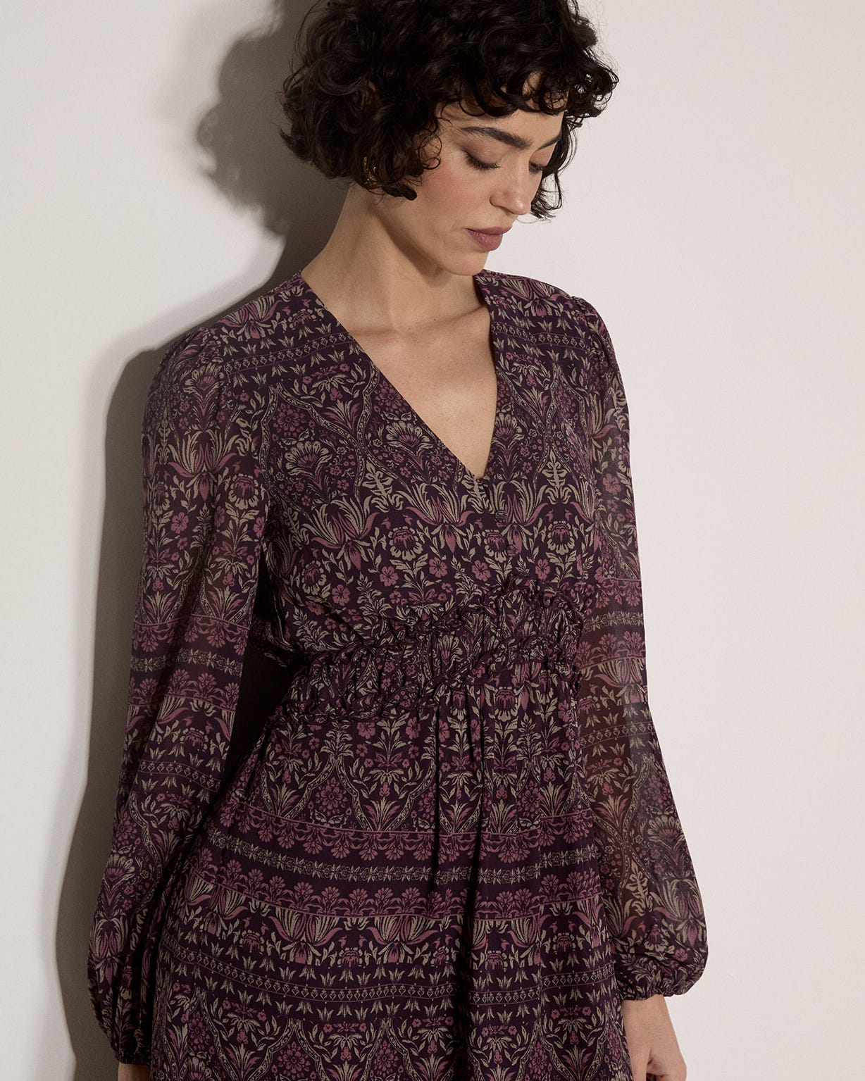 Apricot Printed Dress