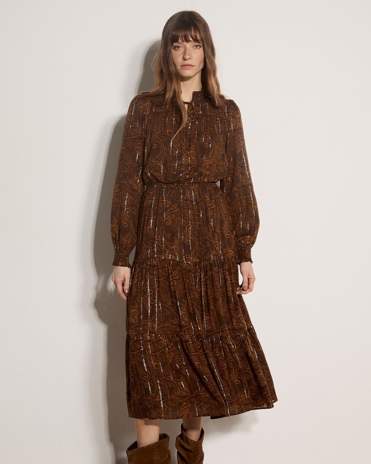 Apricot Ruffle Neck Jumper