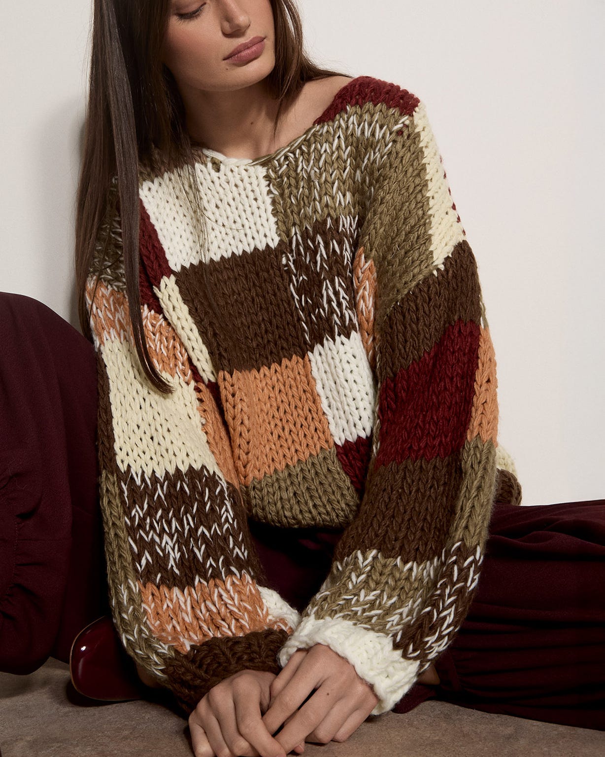 Apricot Patchwork Jumper