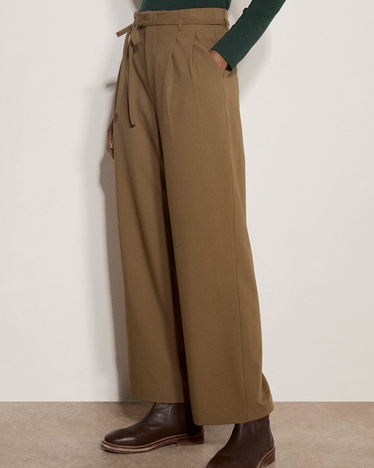 Apricot Pleat Detail Trouser