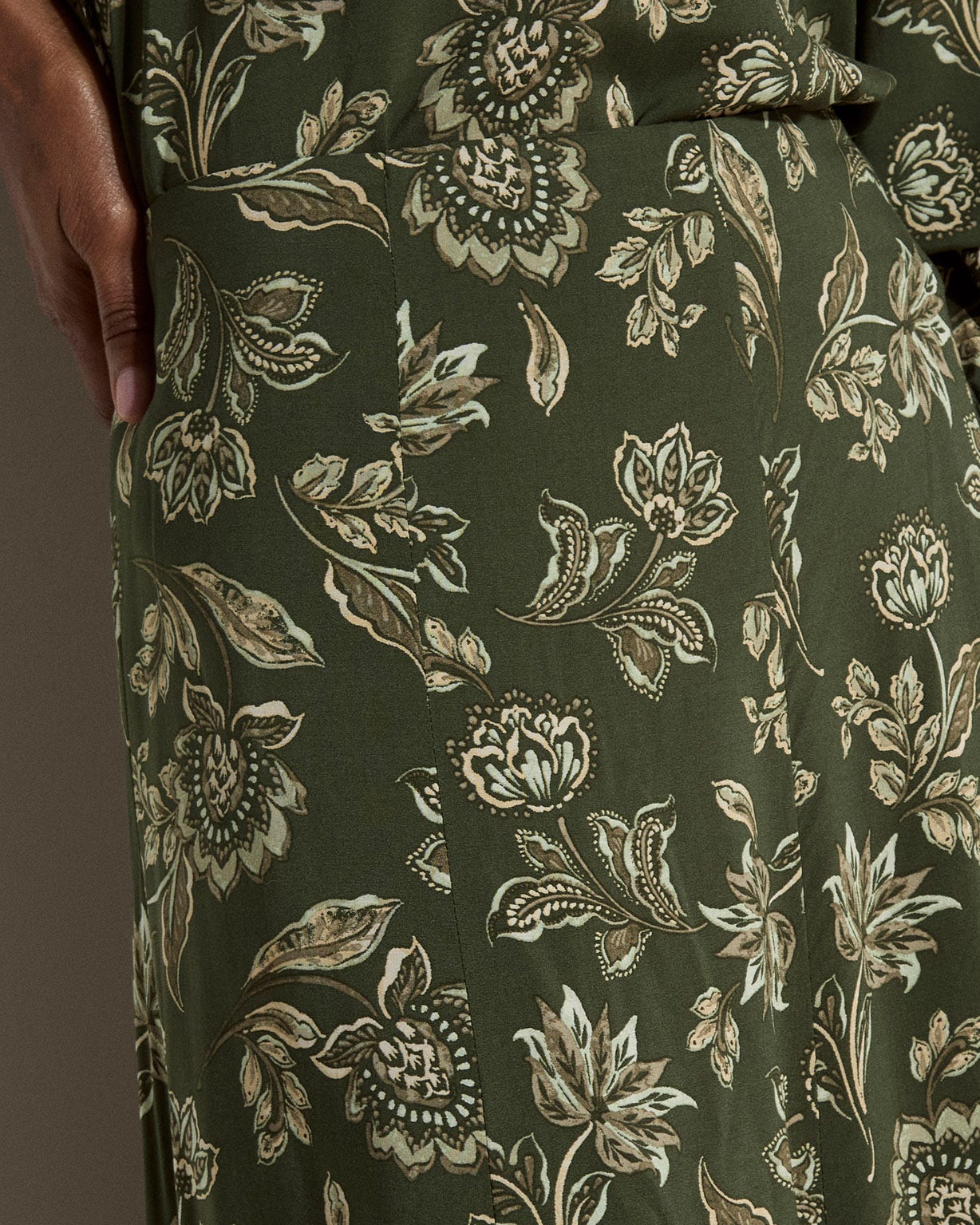 Apricot Floral Print Skirt  