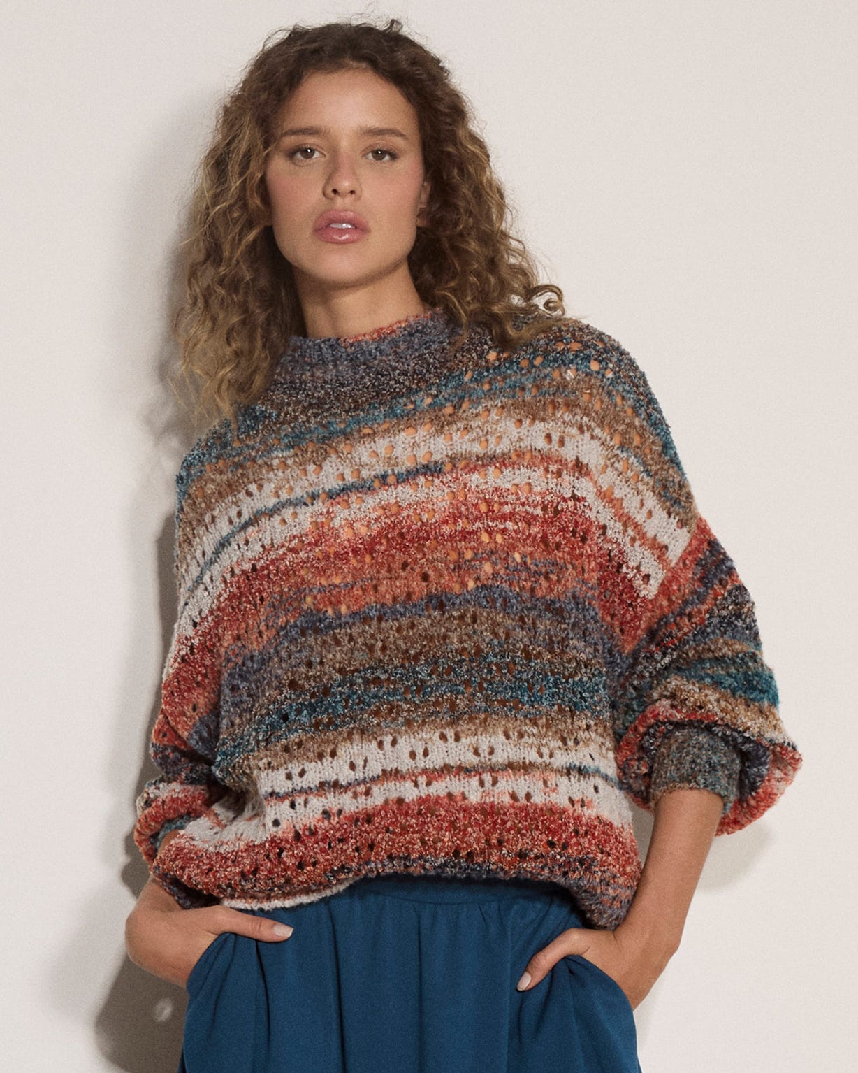 Apricot Multi Stripe Jumper 